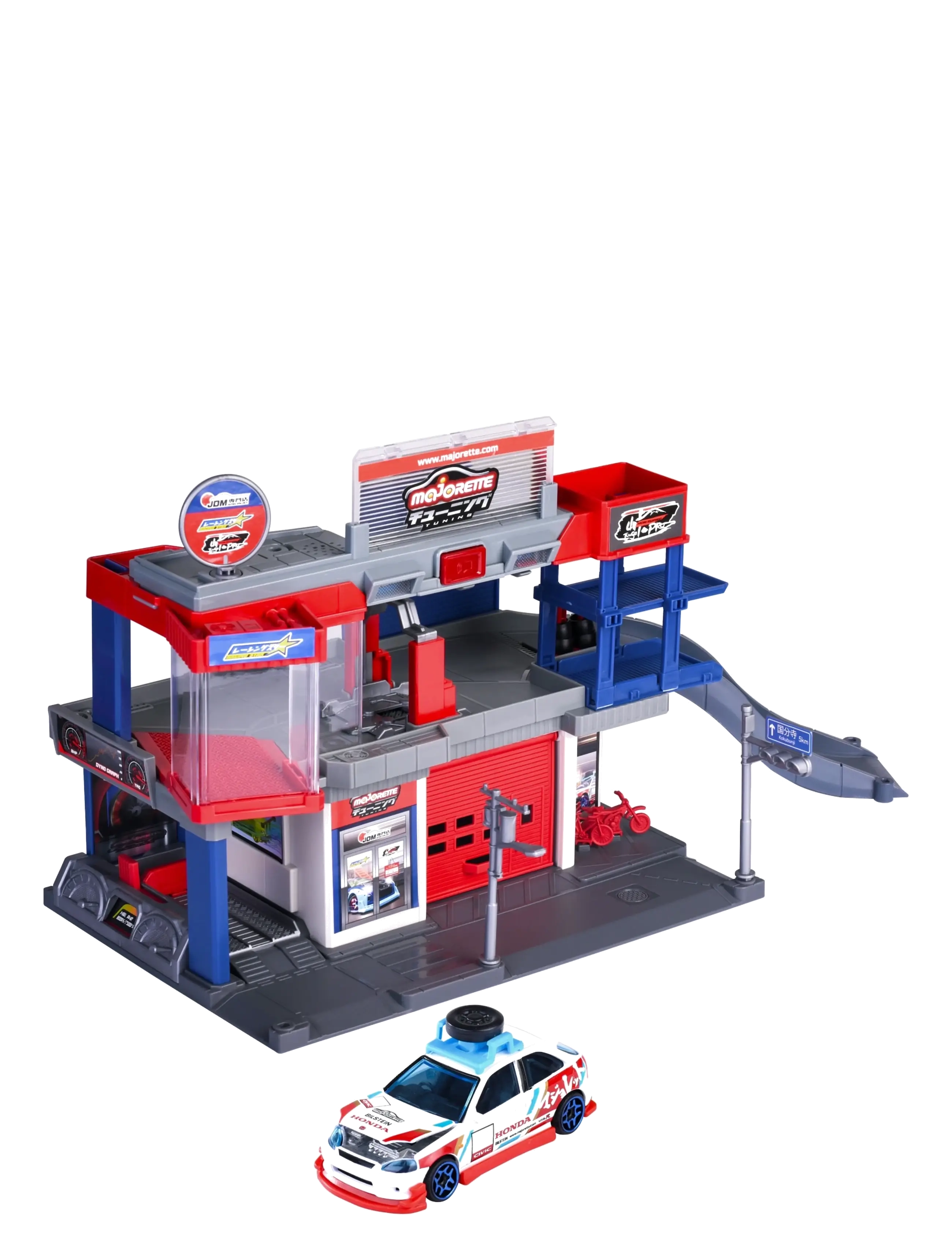 Majorette Jdm Legends Tuning Garage + 1 Car, One Size, Toy Cars & Vehicles, Mehrfarbig/gemustert - Vehicle Garages, Kinder