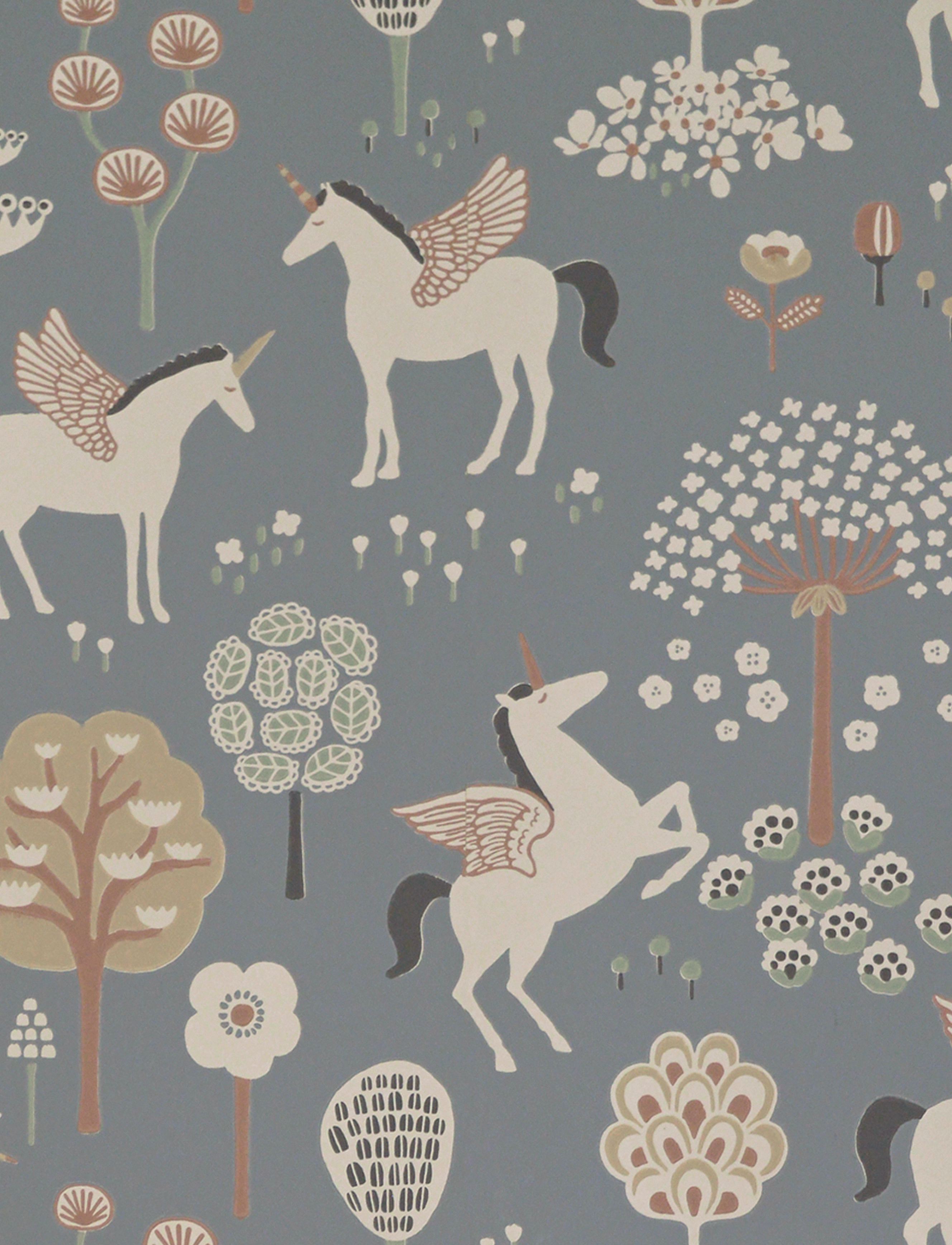 Majvillan Wallpaper True Unicorns Evening Blue, Wallpapers, Blå, Str: 1005X 53CM