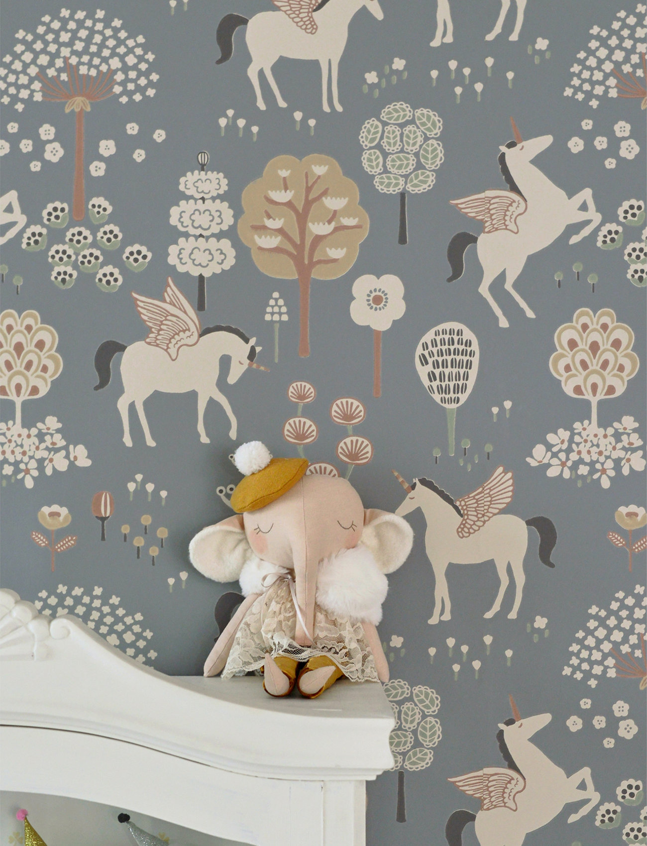 Majvillan - Wallpaper True Unicorns evening blue - tapety - evening blue - 0