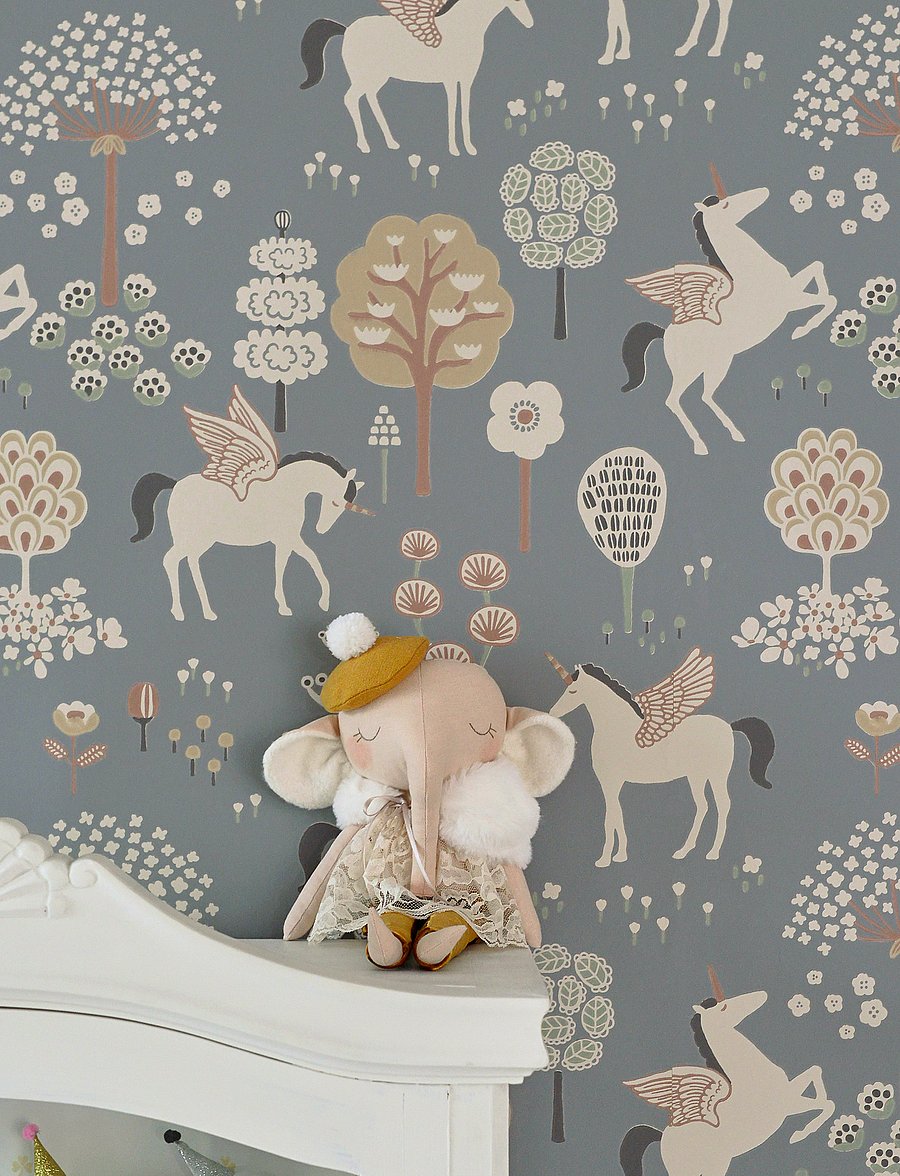 Majvillan - Wallpaper True Unicorns evening blue - tapeten - evening blue - 4