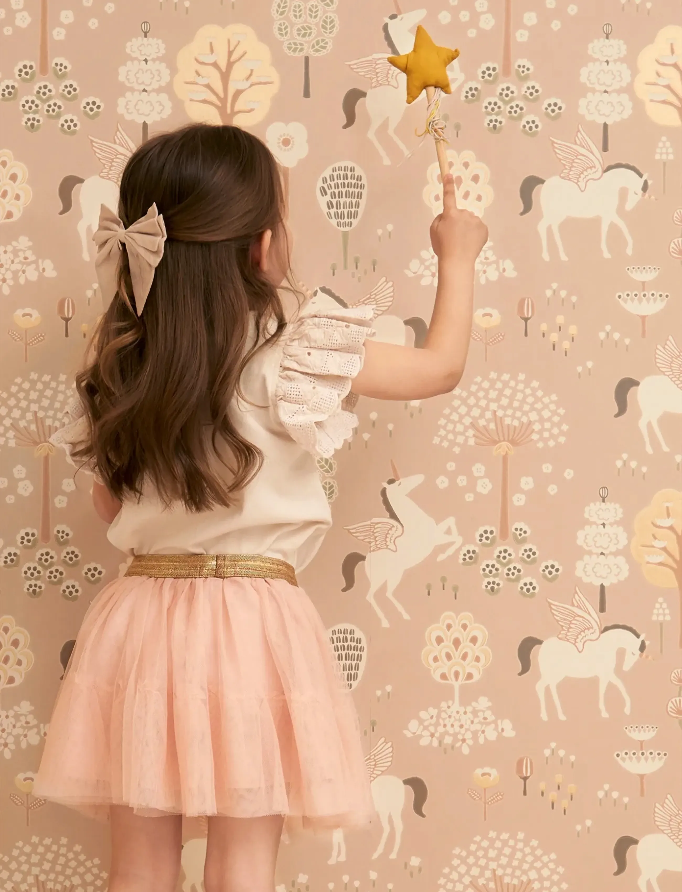 Majvillan Wallpaper True Unicorns Old Pink, 1005X 53 cm, Kids Decor, Rosa - Wallpapers, Kinder