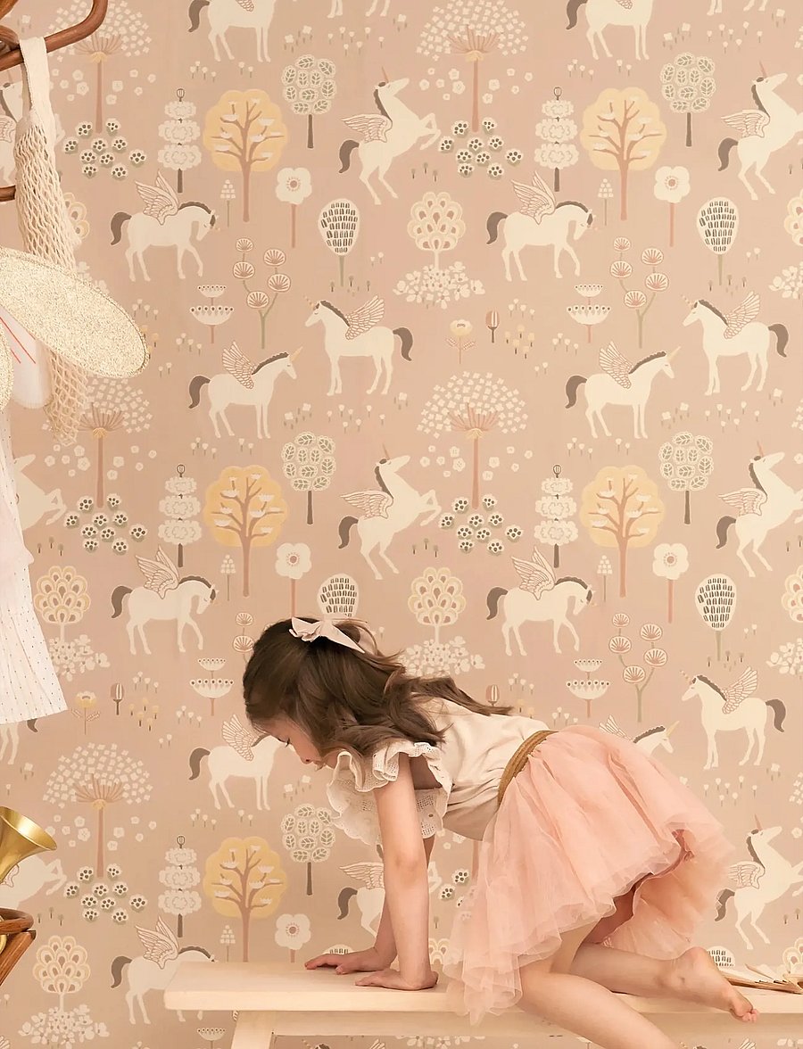 Majvillan - Wallpaper True Unicorns old pink - tapeten - old pink - 3