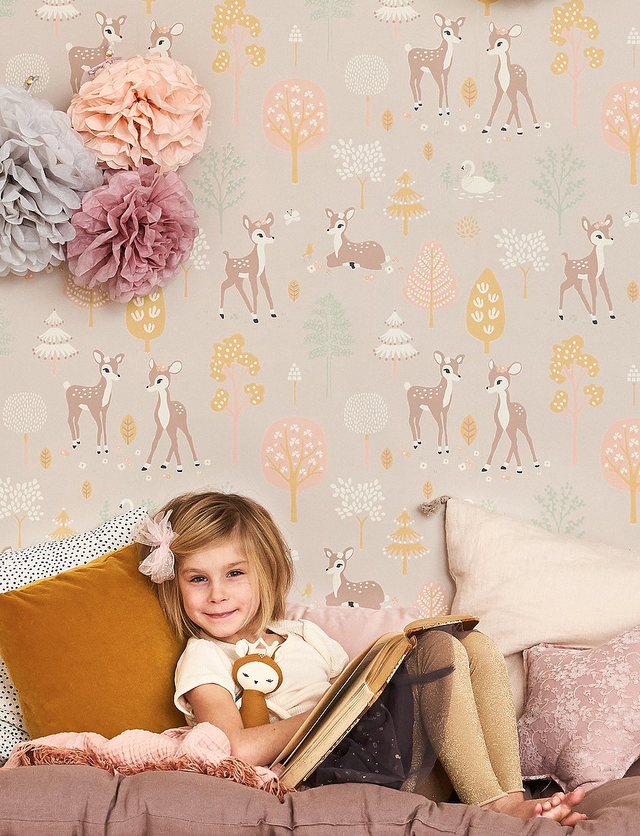 Majvillan - Wallpaper Golden woods dusty lilac - tapeedid - dusty lilac - 2