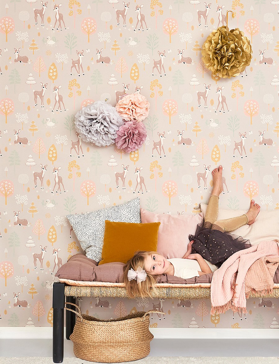 Majvillan - Wallpaper Golden woods dusty lilac - tapeedid - dusty lilac - 3