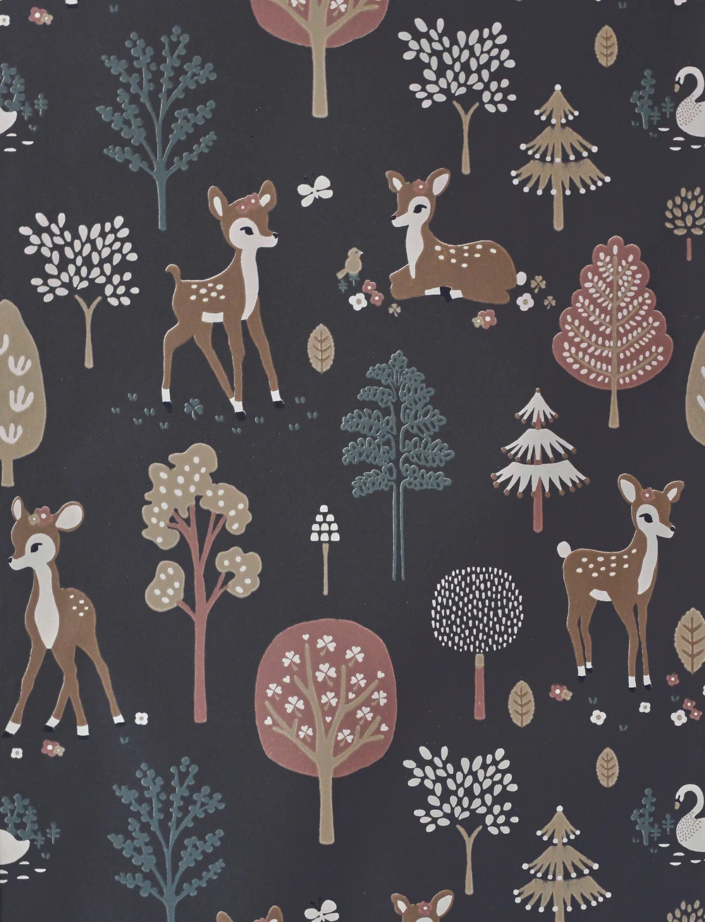 Majvillan - Wallpaper Golden woods deep grey - tapeten - deep grey - 0