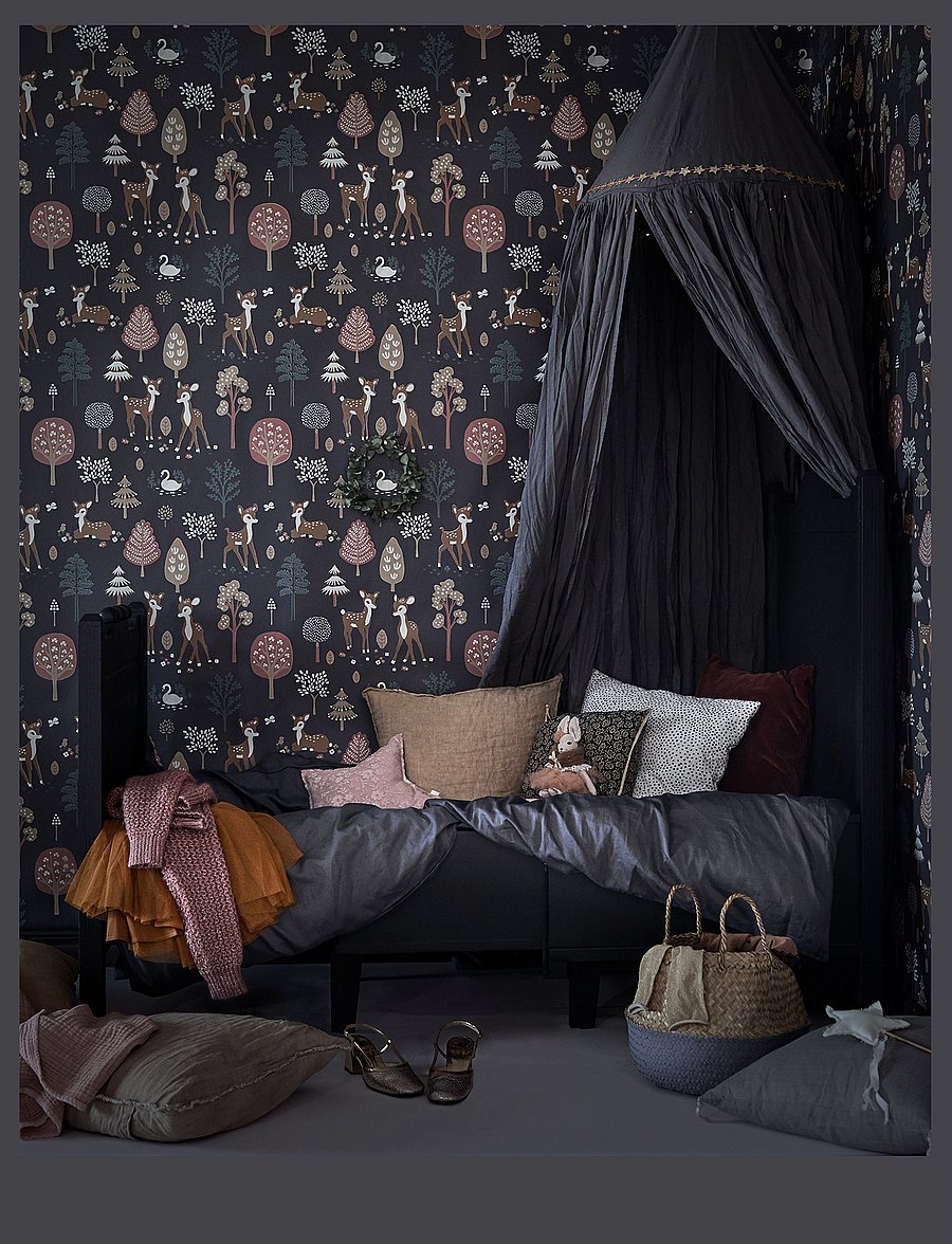 Majvillan - Wallpaper Golden woods deep grey - tapeten - deep grey - 5
