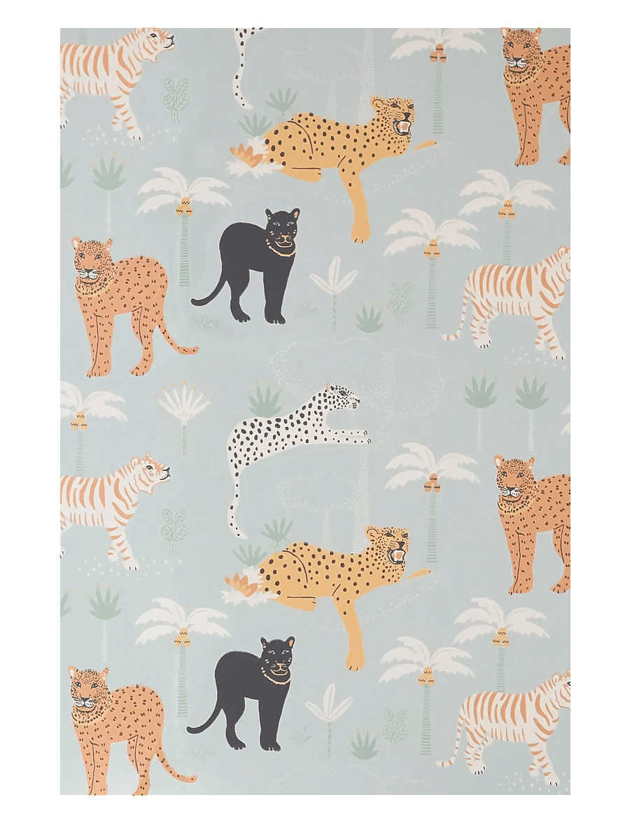 Majvillan - Wallpaper Black panther - wand dekoration - twilight blue - 1