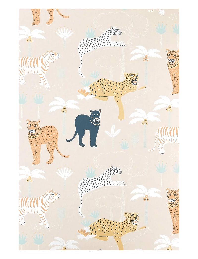 Majvillan - Wallpaper Black panther - vægdekorationer - creamy orange - 0