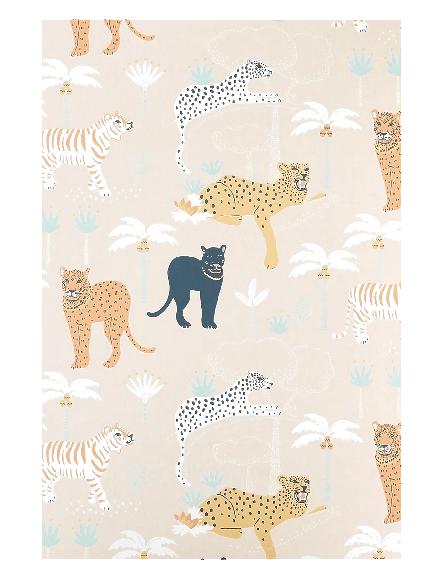 Majvillan - Wallpaper Black panther - wand dekoration - creamy orange - 1