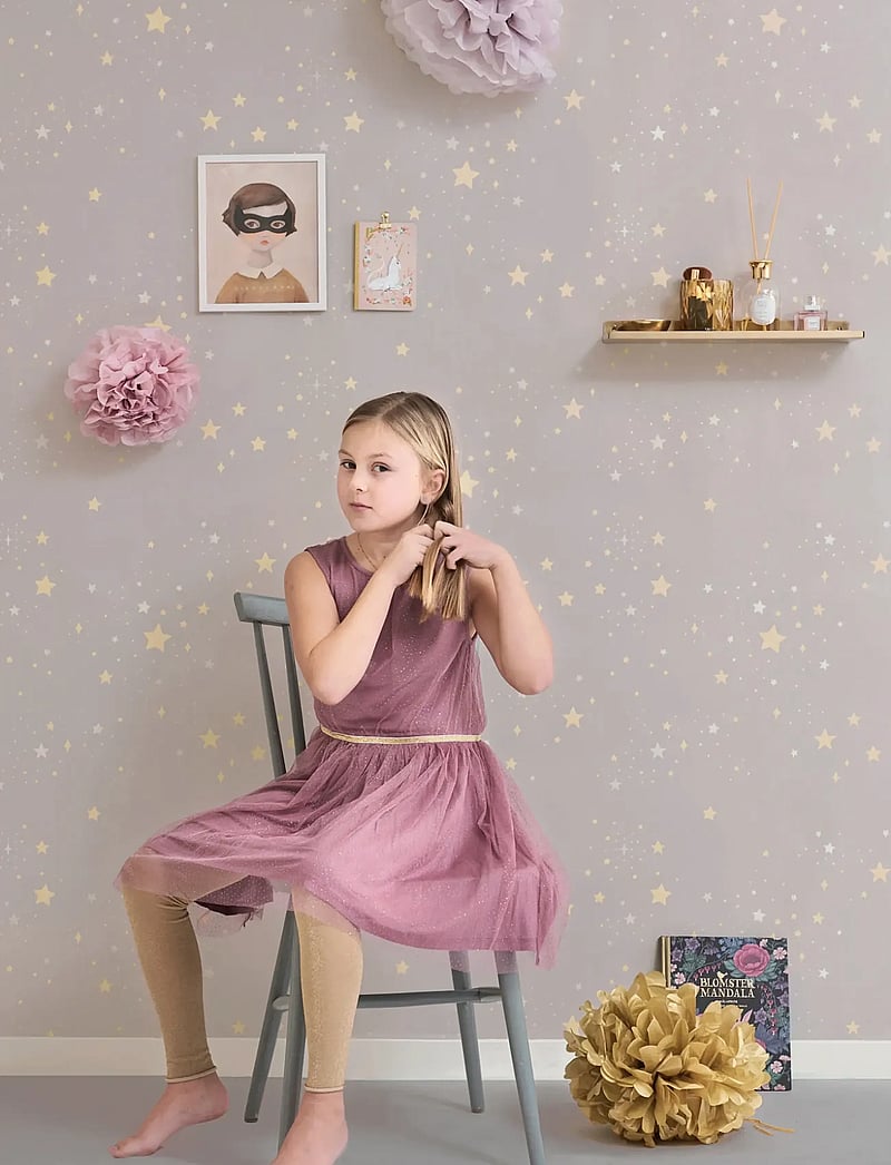 Majvillan - Wallpaper Twinkle - veggdekorasjoner - dusty lilac - 0