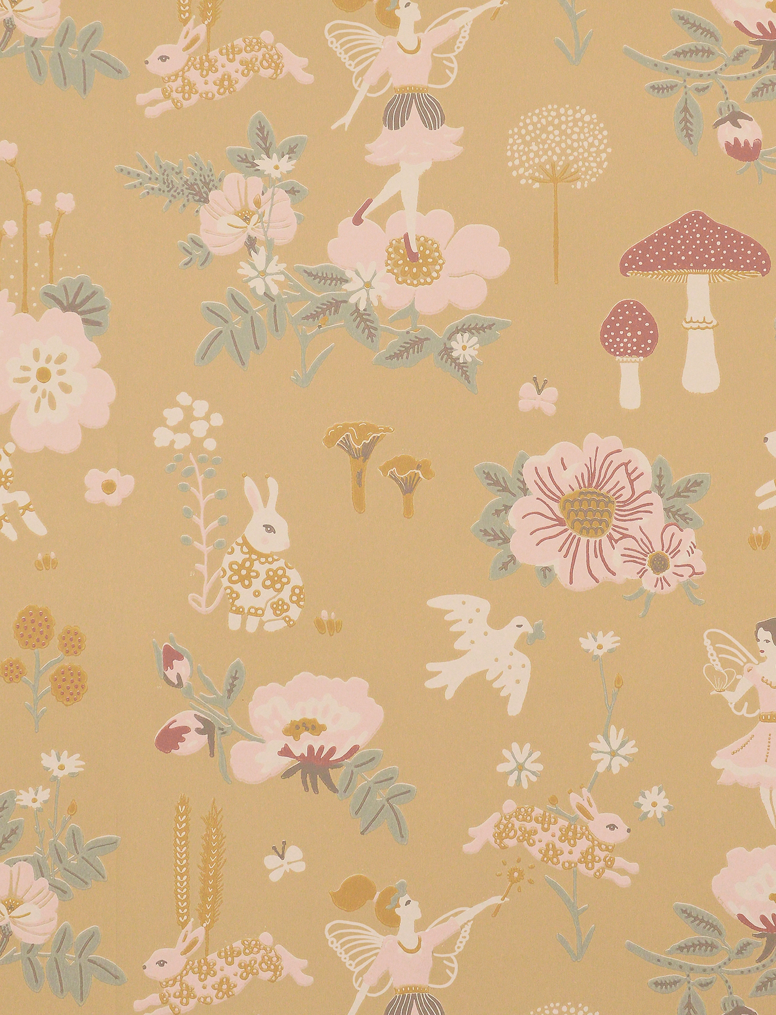 Majvillan Wallpaper Old Garden Mellow Yellow, Wallpapers, Gul, Str: 1005X 53CM