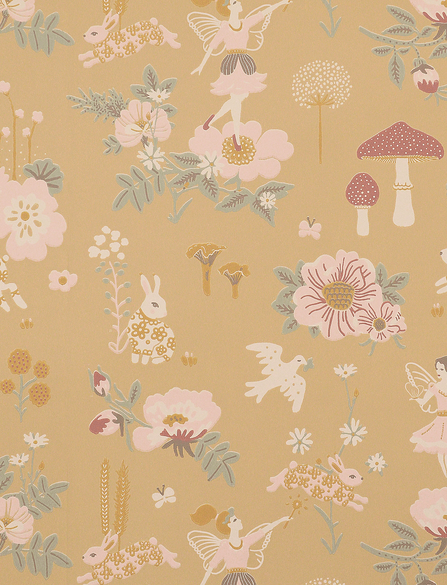 Majvillan - Wallpaper Old garden mellow yellow - tapeten - mellow yellow - 1
