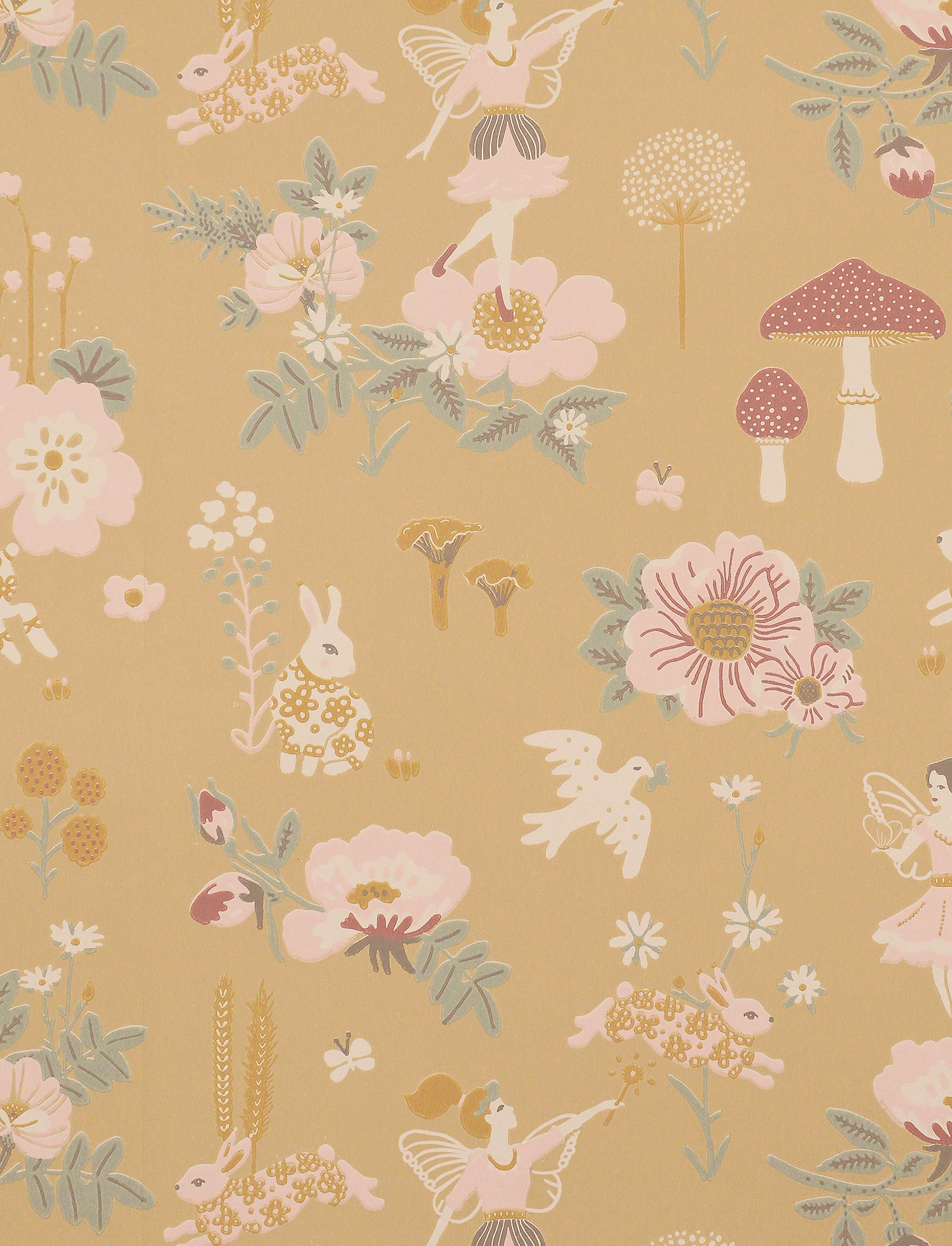 Majvillan - Wallpaper Old garden mellow yellow - tapeter - mellow yellow - 5