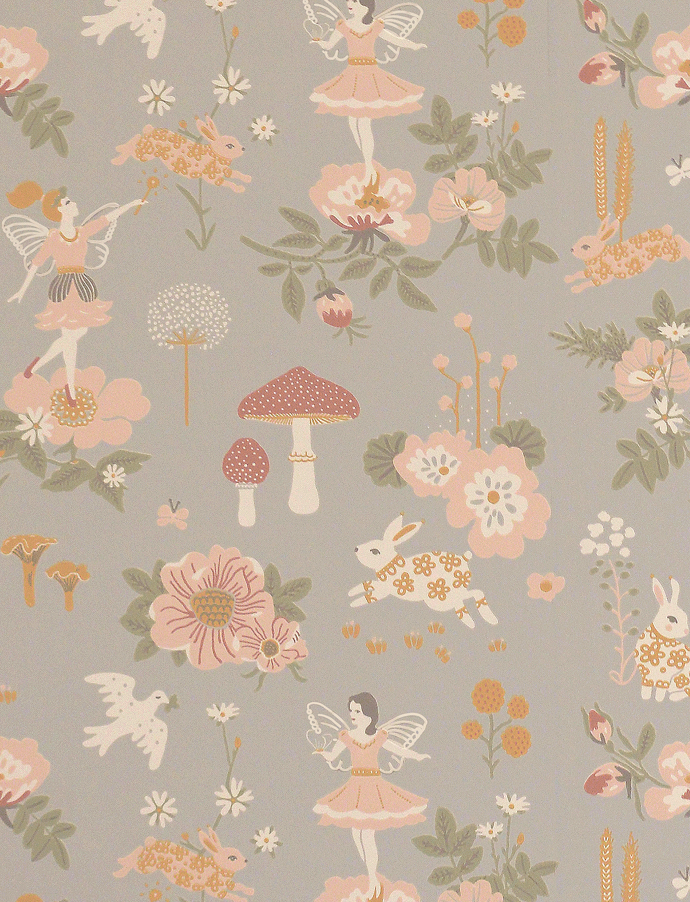Majvillan Wallpaper Old Garden Gentle Bluegrey, Wallpapers, Blå, Str: 1005X 53CM