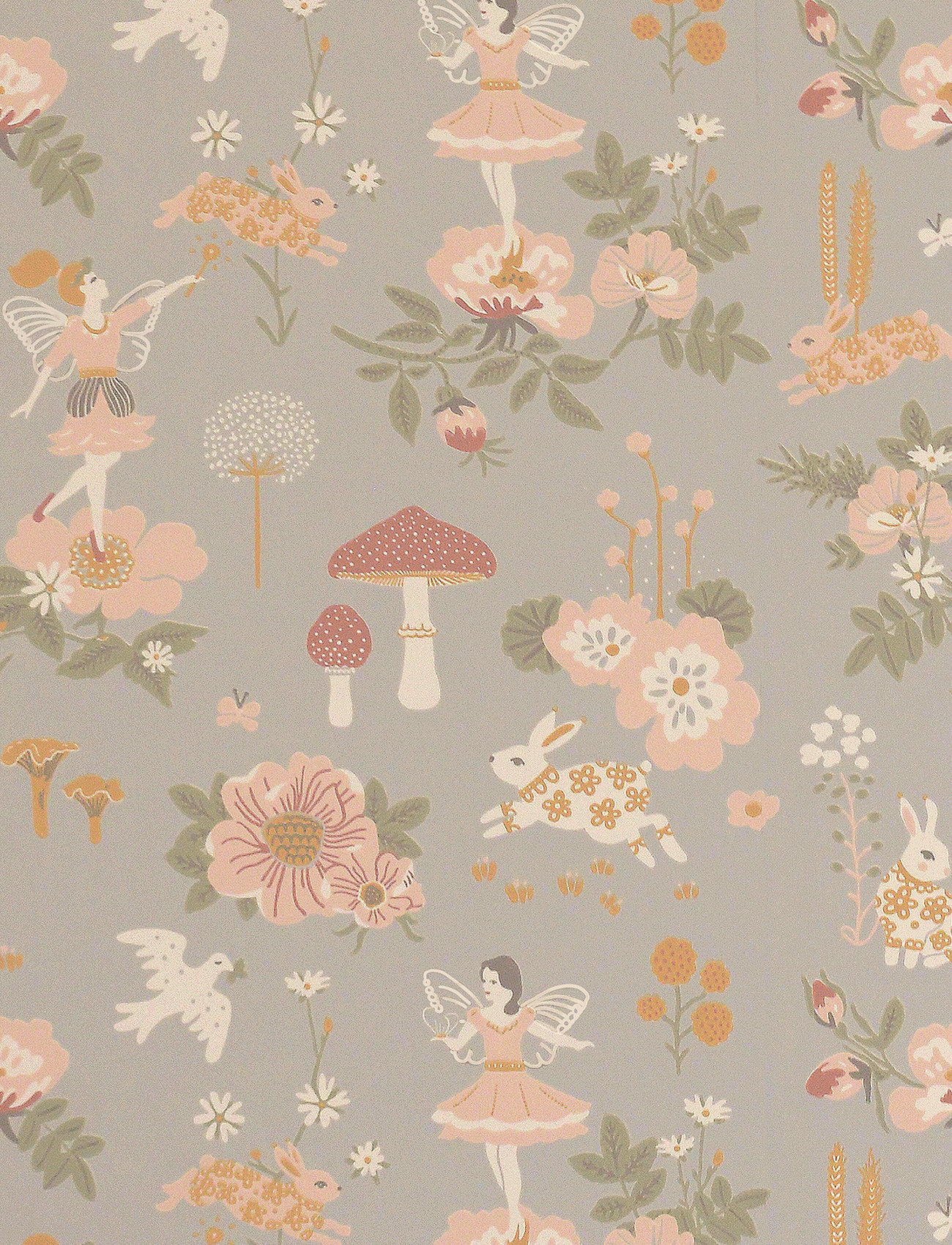 Majvillan - Wallpaper Old garden gentle bluegrey - tapeter - gentle bluegrey - 1