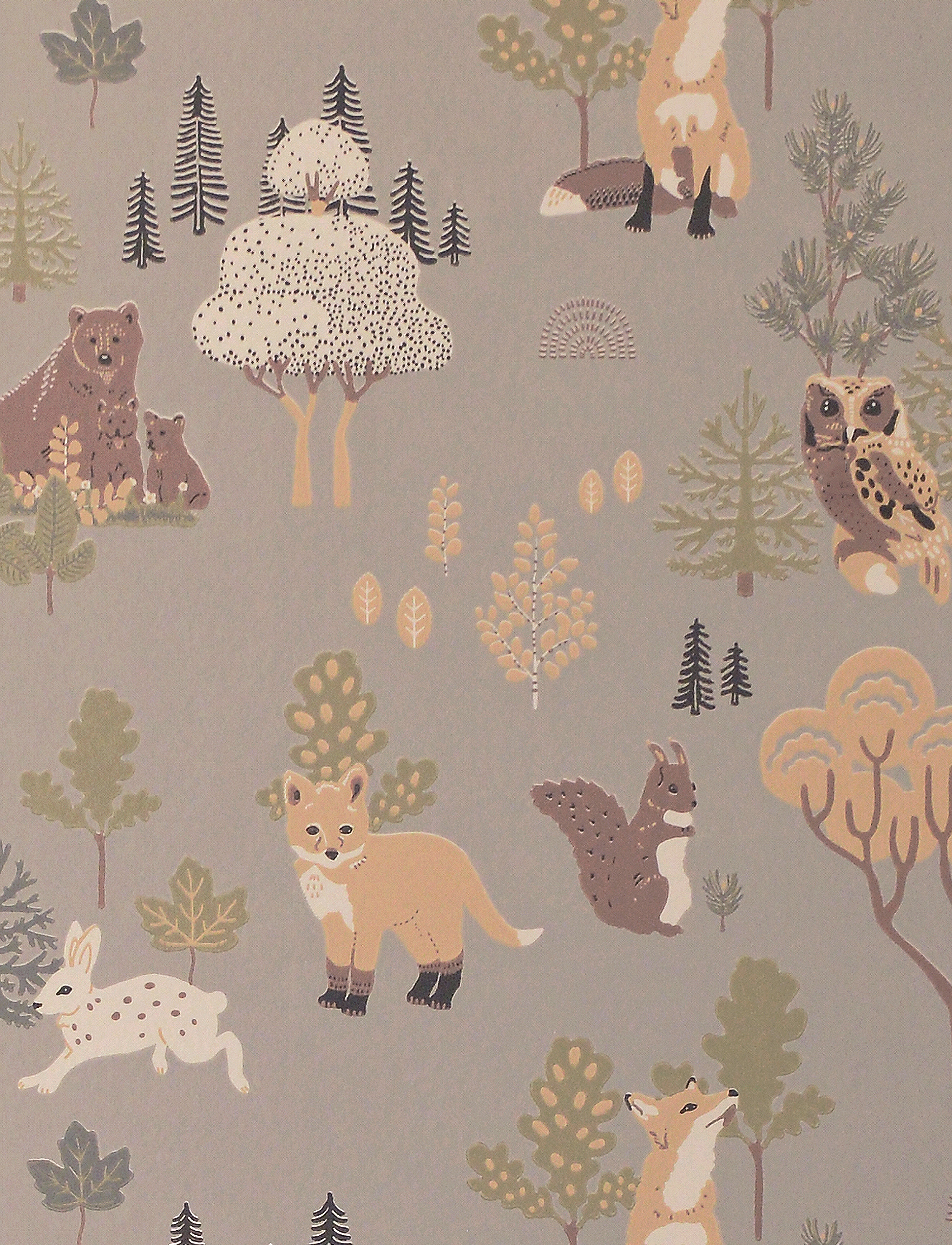 Majvillan Wallpaper Deep forest mystic grey - Kids home - MYSTIC GREY / grey