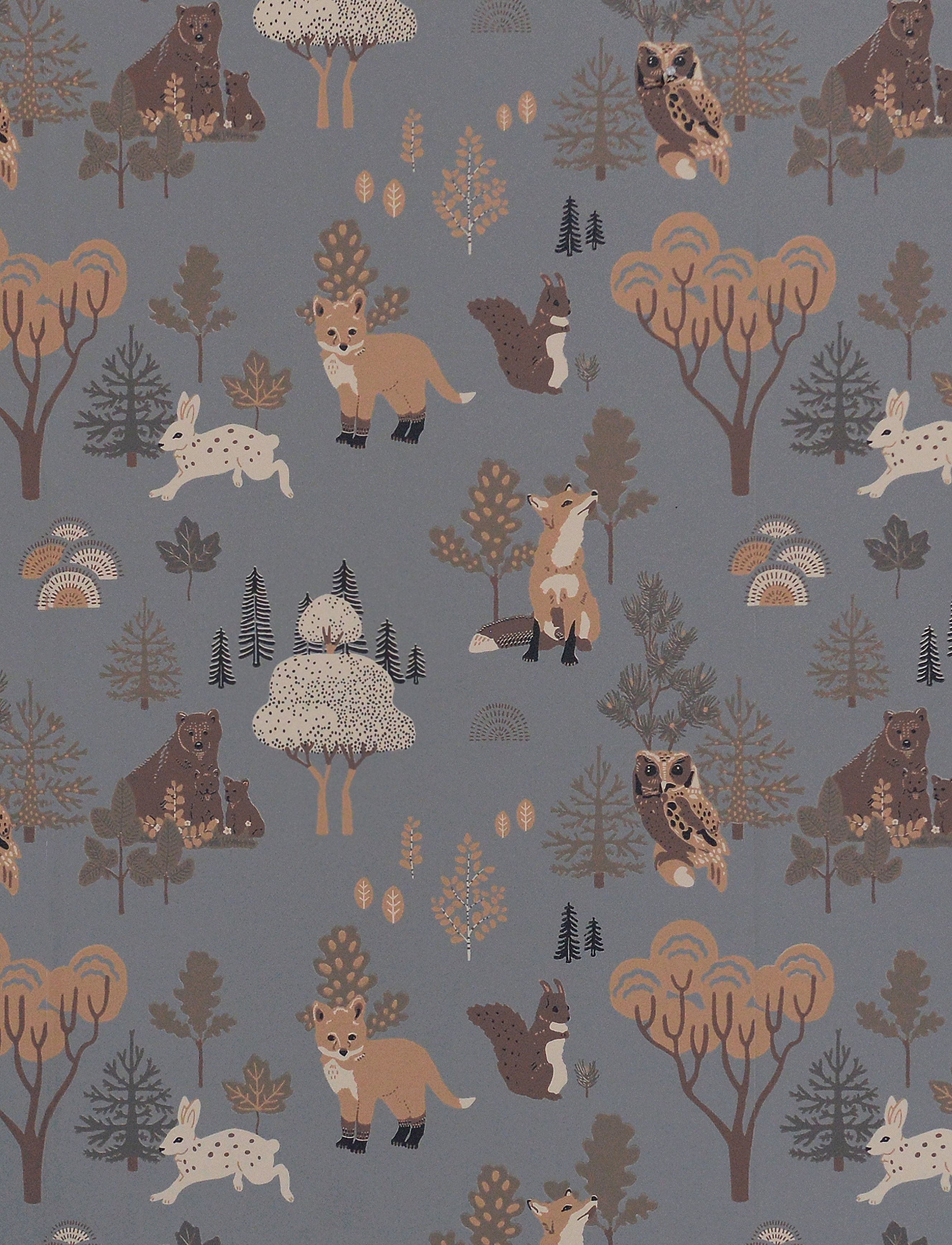 Majvillan Wallpaper Deep Forest Midnight Blue, 1005X 53 cm, Kids Decor, Blau - Wallpapers, Kinder