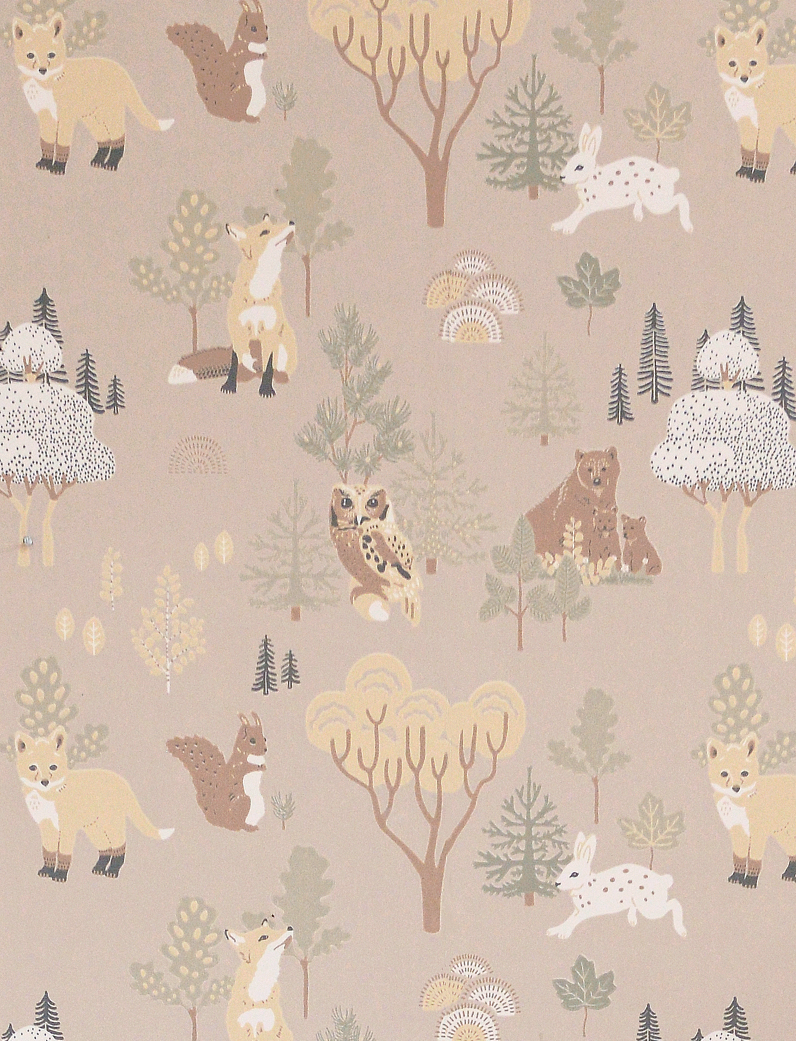 Majvillan Wallpaper Deep Forest Soft Beige, 1005X 53 cm, Kids Decor, Beige - Wallpapers, Kinder