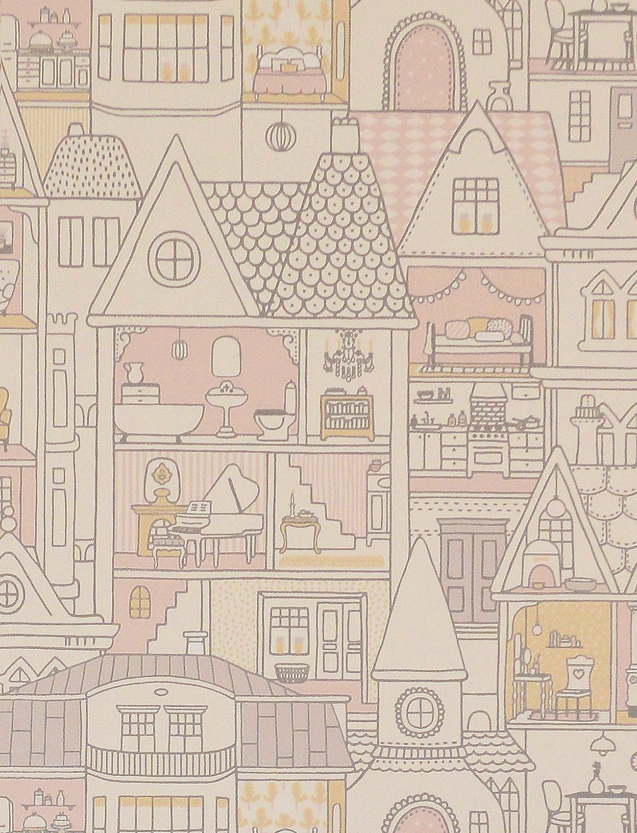 Majvillan - Wallpaper Dollhouse wool white - wallpapers - wool white - 1