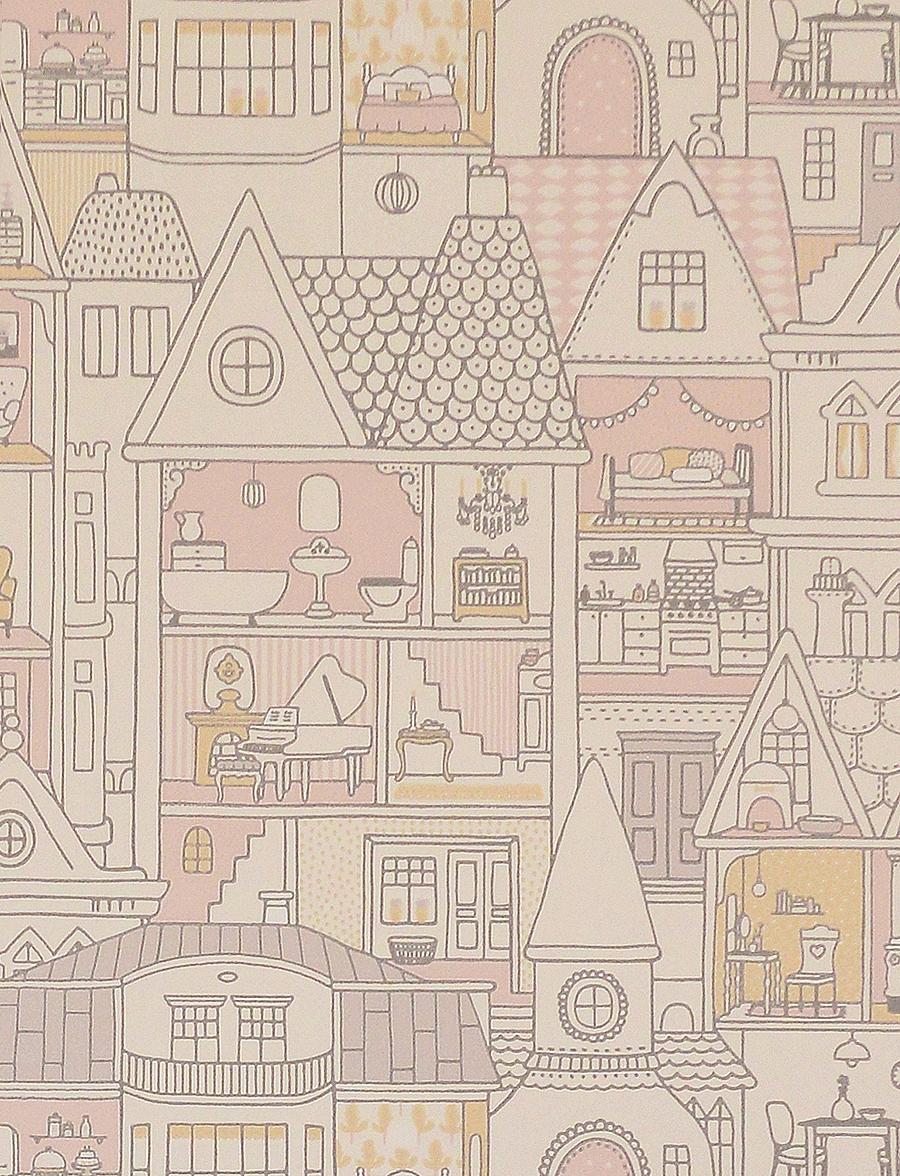 Majvillan - Wallpaper Dollhouse wool white - tapeten - wool white - 1