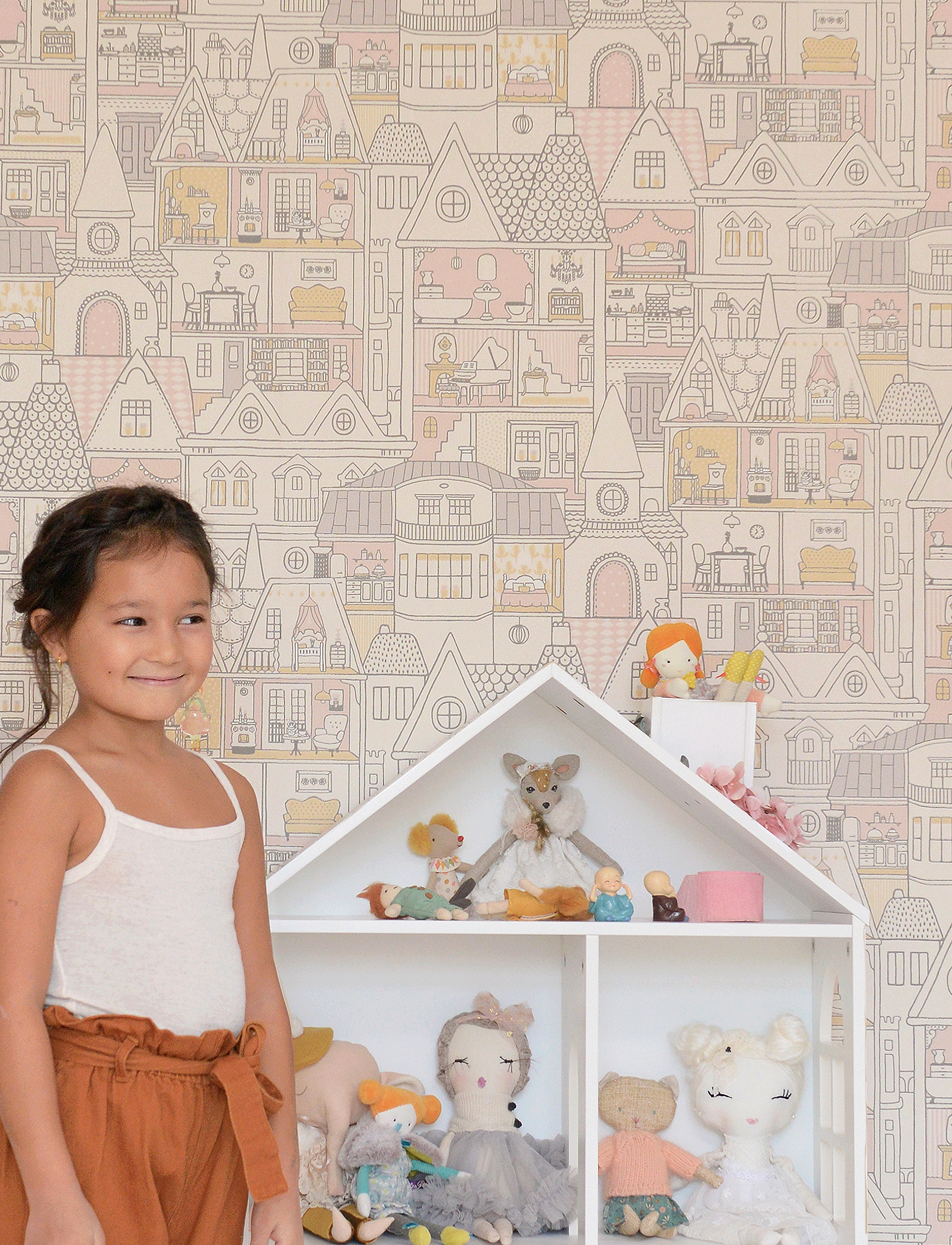 Majvillan - Wallpaper Dollhouse wool white - tapeten - wool white - 5