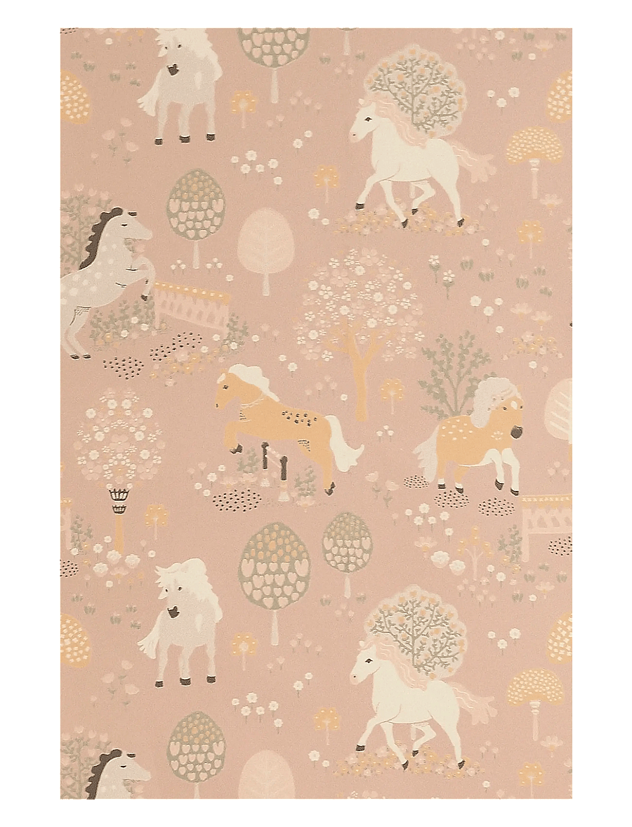 Majvillan - Wallpaper My sweet pony - wand dekoration - dreamy pink - 1