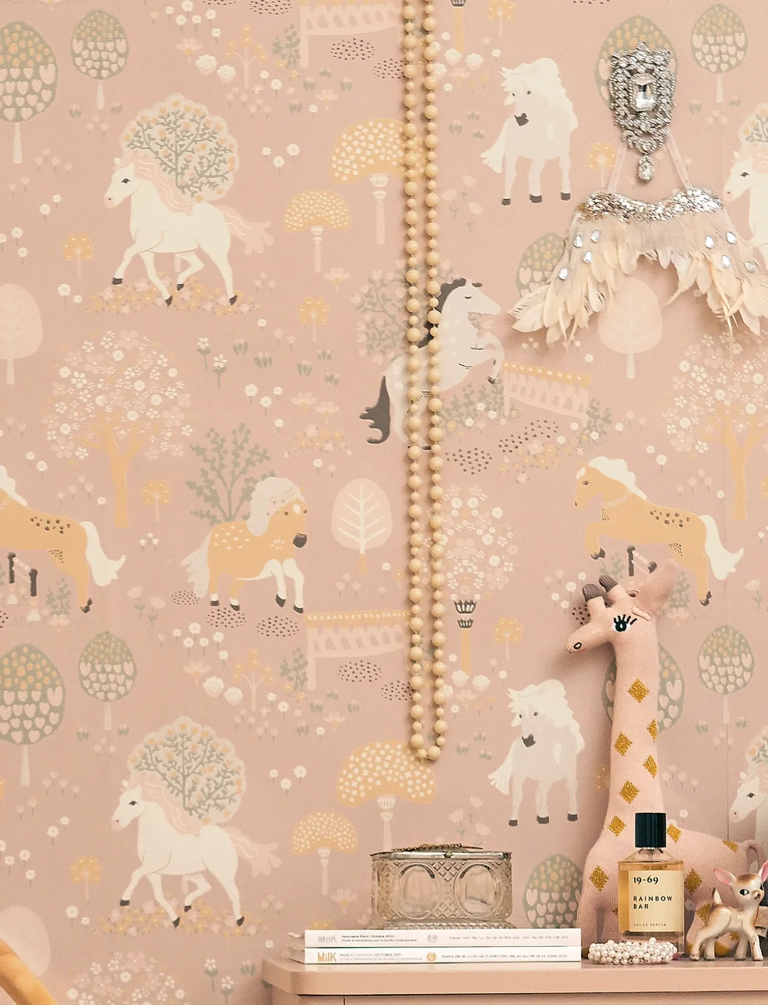 Majvillan - Wallpaper My sweet pony - wand dekoration - dreamy pink - 5