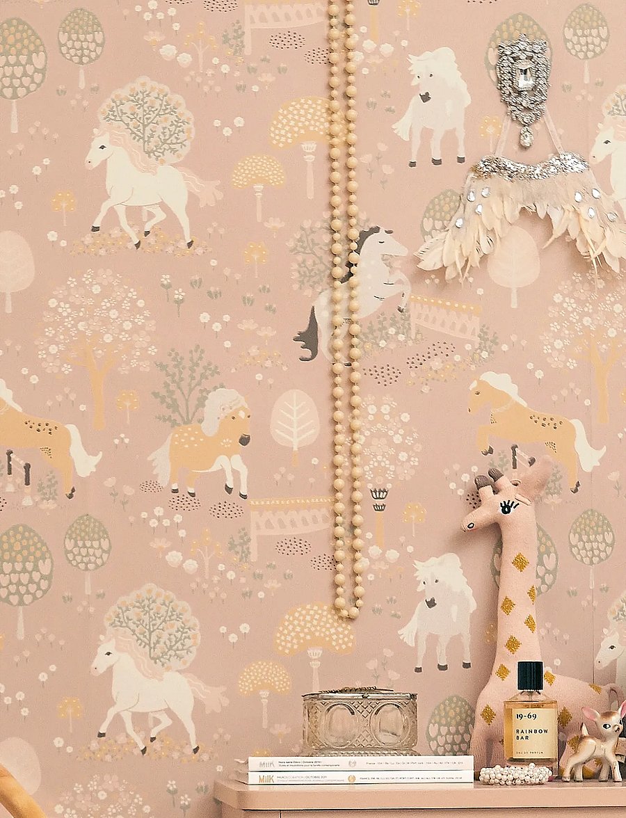 Majvillan - Wallpaper My sweet pony - wand dekoration - dreamy pink - 5
