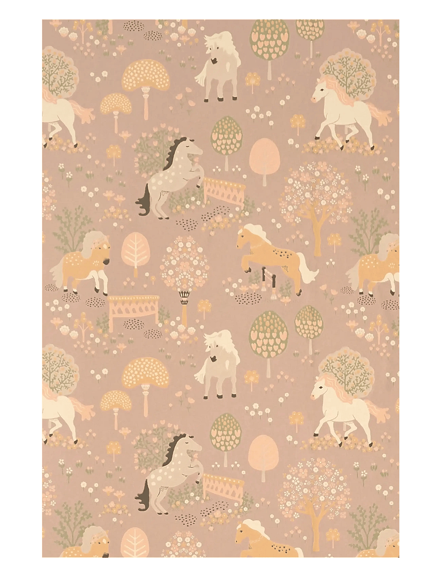 Majvillan - Wallpaper My sweet pony - wand dekoration - soft lilac - 1