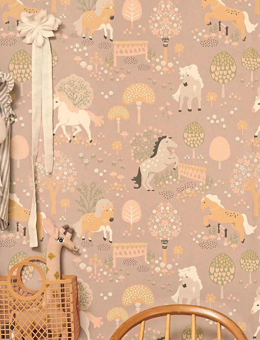 Majvillan - Wallpaper My sweet pony - wand dekoration - soft lilac - 0