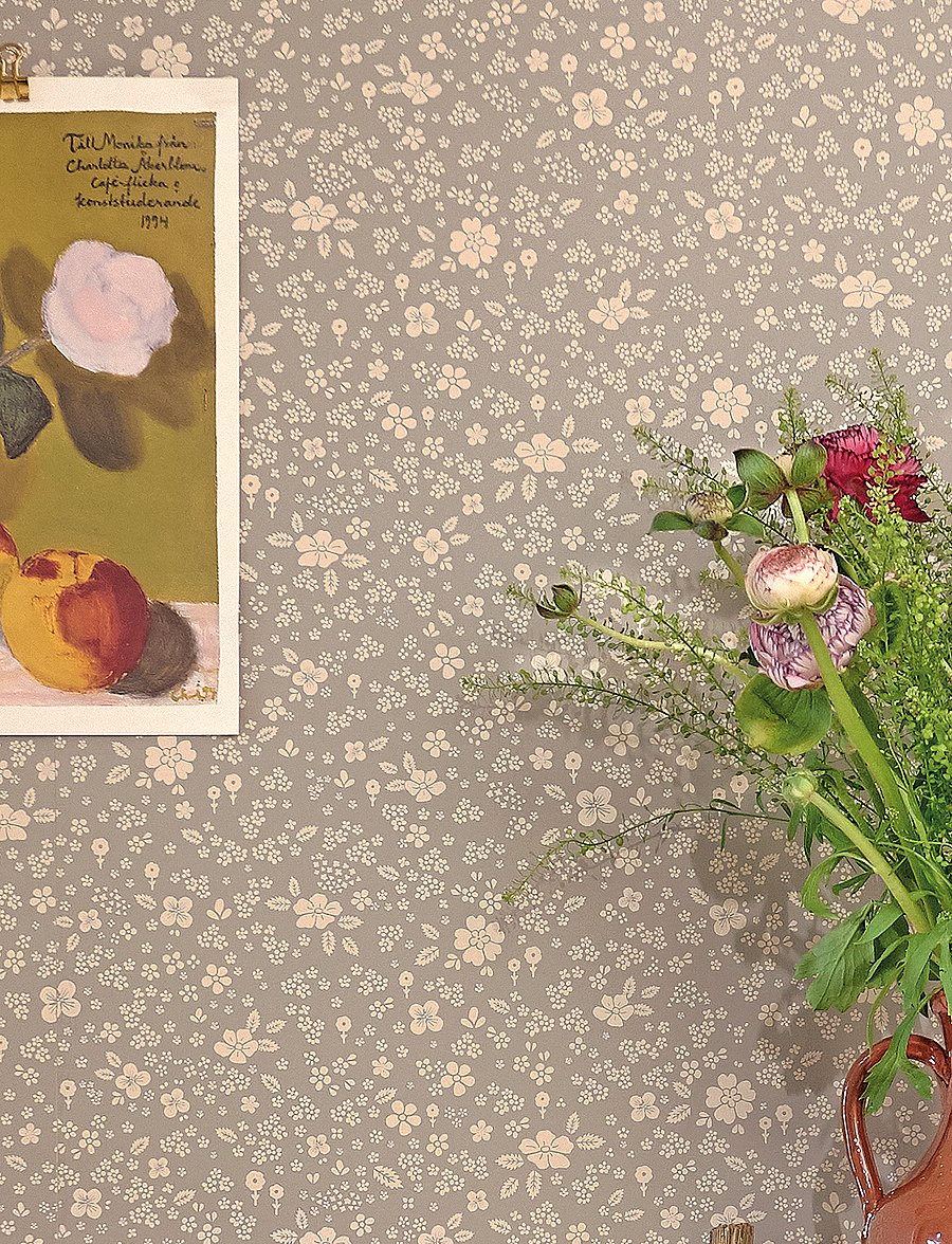 Majvillan - Wallpaper Flora dusty blue - tapeten - dusty blue - 3