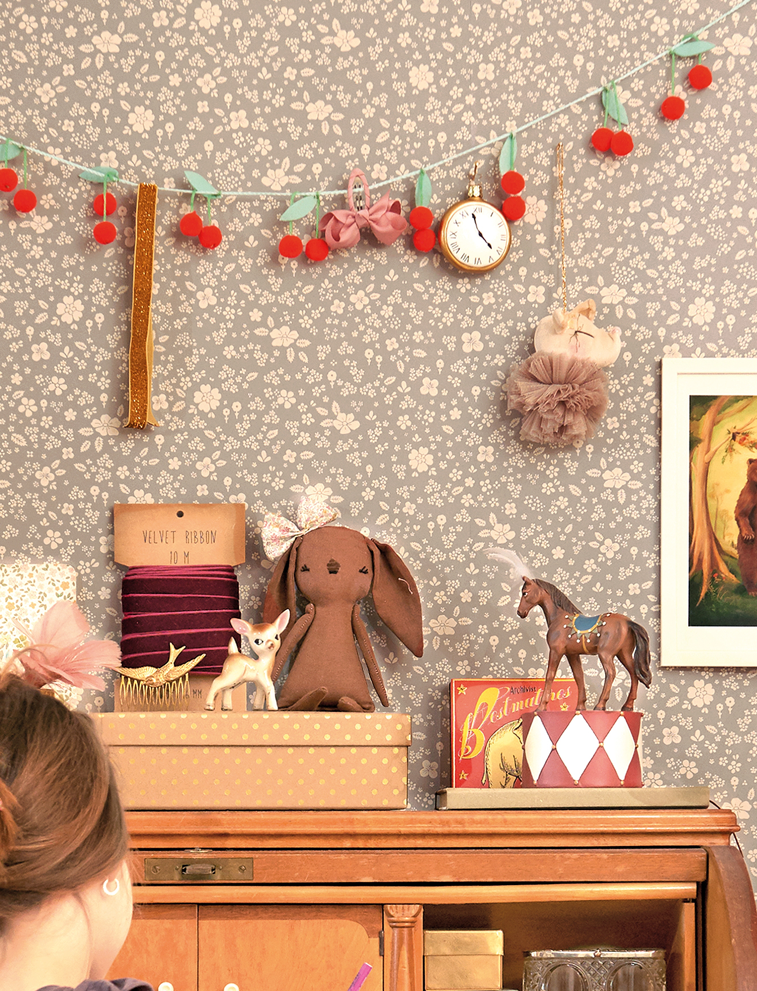 Majvillan - Wallpaper Flora dusty blue - tapeten - dusty blue - 5