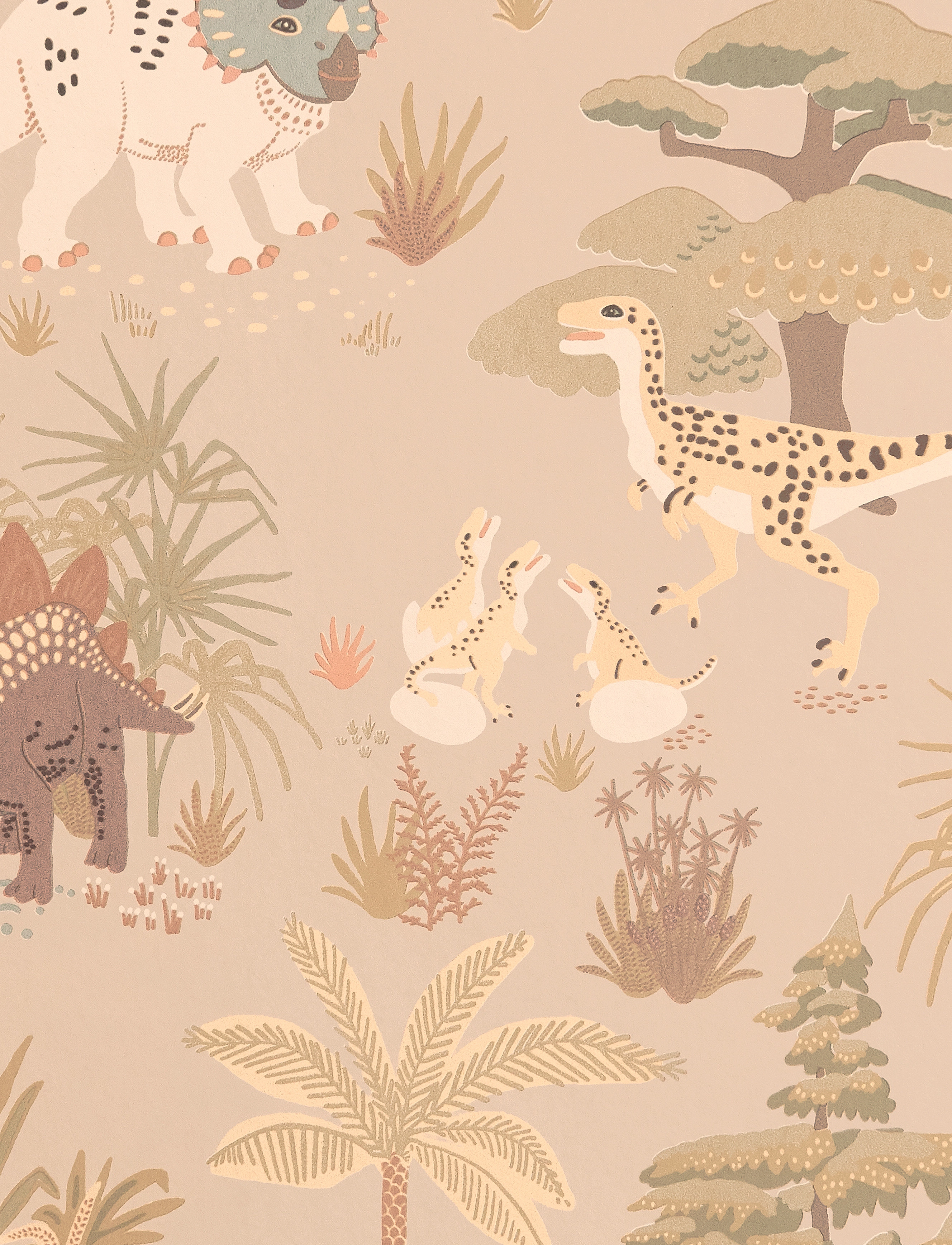 Majvillan Wallpaper Dinosaur Vibes Sandy Beige, 1005X 53 cm, Kids Decor, Beige - Wallpapers, Kinder