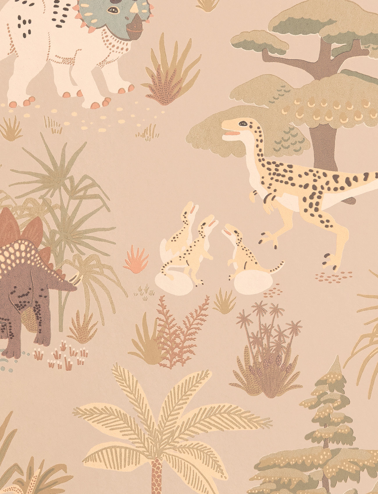 Majvillan - Wallpaper Dinosaur vibes Sandy beige - wallpapers - sandy beige - 0