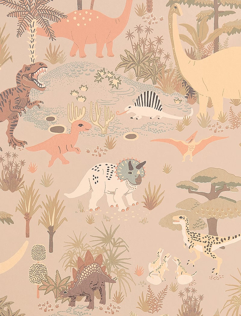 Majvillan - Wallpaper Dinosaur vibes Sandy beige - tapeten - sandy beige - 1