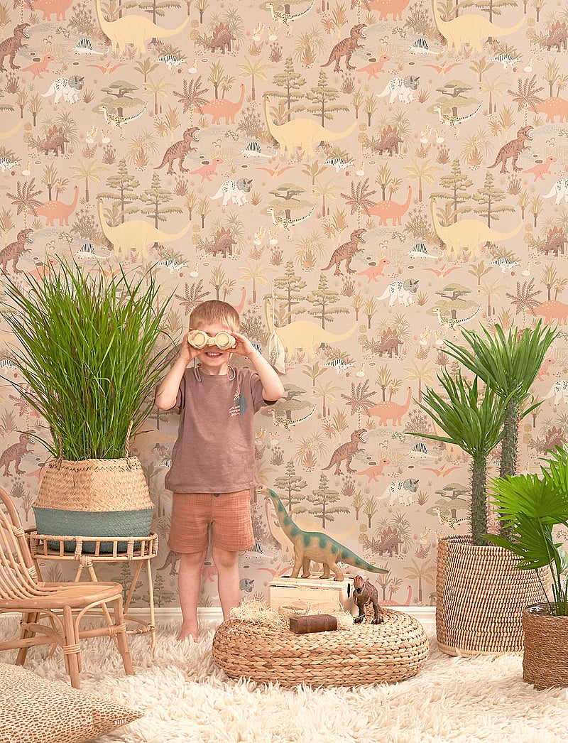 Majvillan - Wallpaper Dinosaur vibes Sandy beige - tapeten - sandy beige - 3
