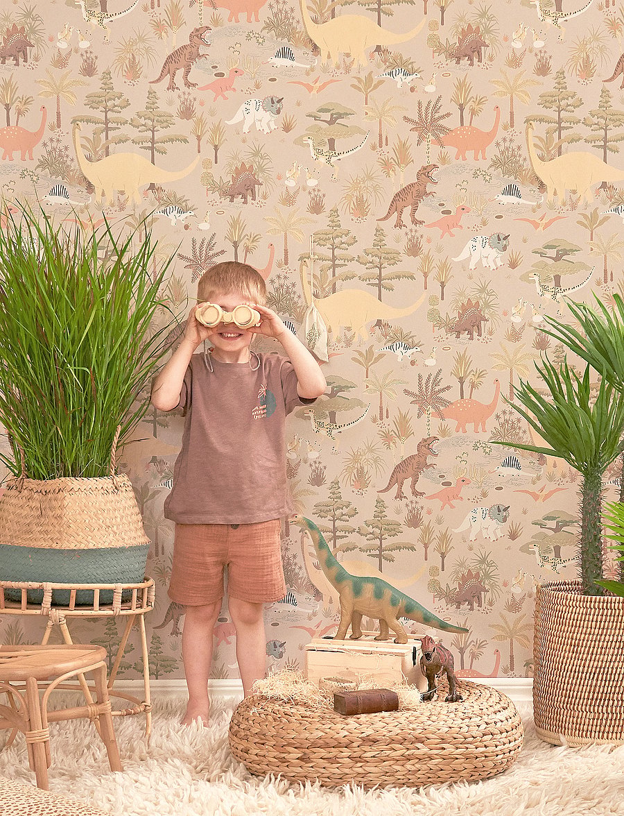 Majvillan - Wallpaper Dinosaur vibes Sandy beige - tapeten - sandy beige - 5