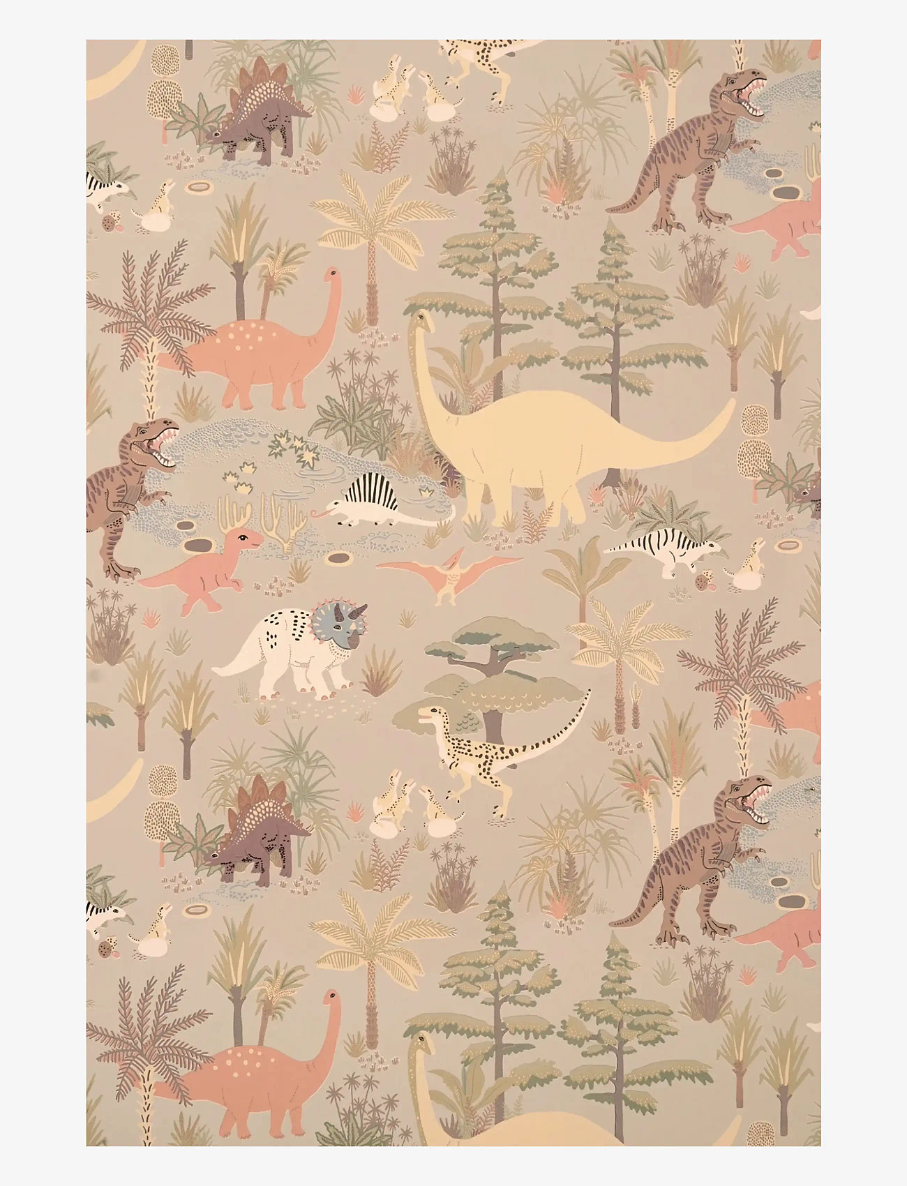 Majvillan - Wallpaper Dinosaur vibes - seinakaunistused - soft green - 0