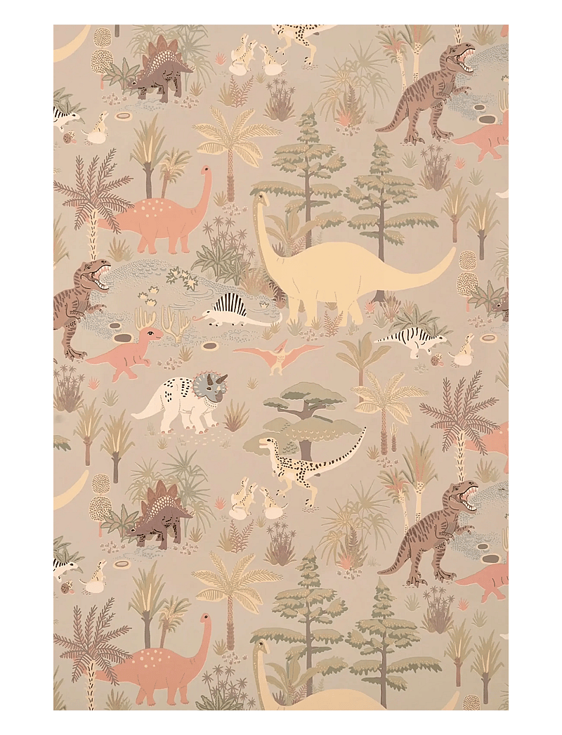 Majvillan - Wallpaper Dinosaur vibes - seinakaunistused - soft green - 0