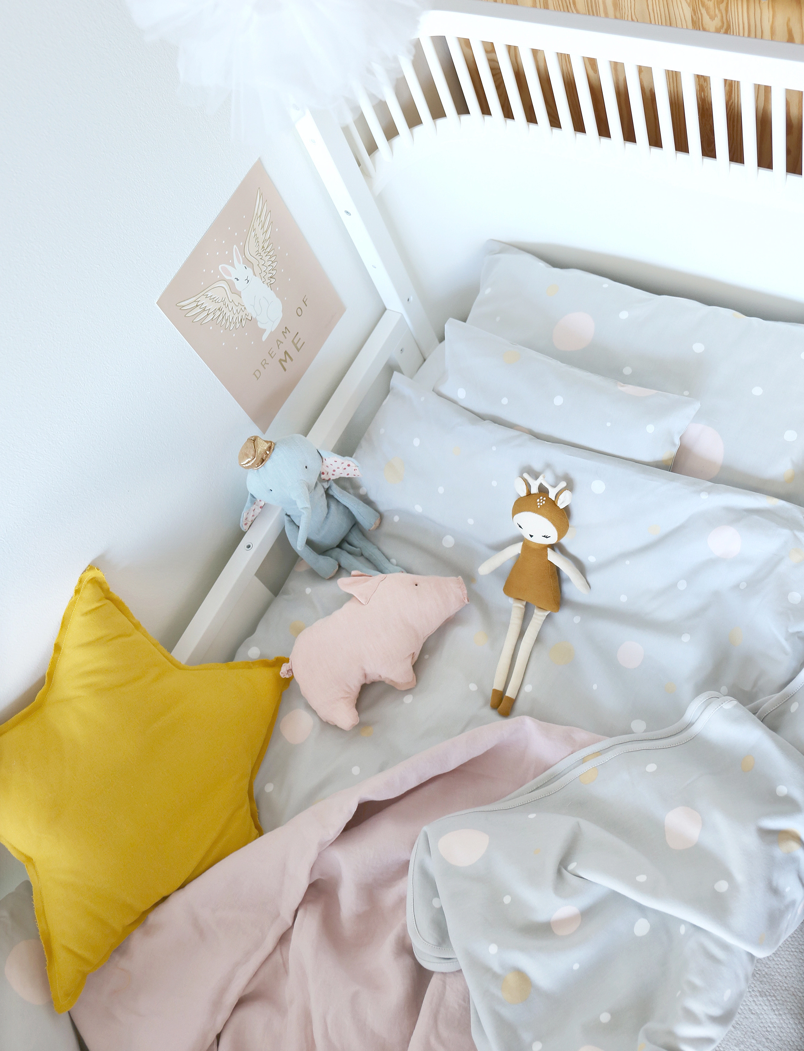 Majvillan - Confetti grey junior bed set 100x130 cm - gultas veļas komplekti - grey - 5