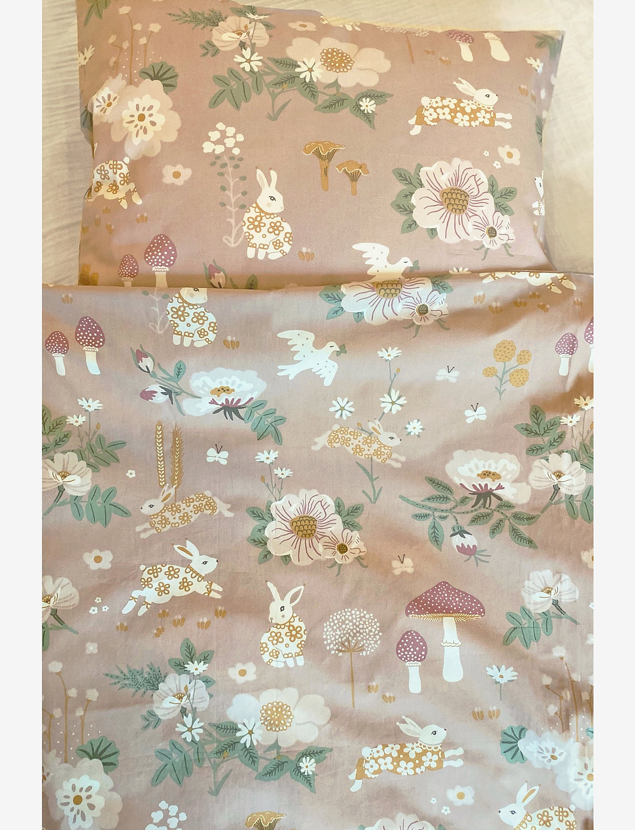 Majvillan - Old garden pink single bed set 150x210 cm - bettwäsche-set - pink - 1