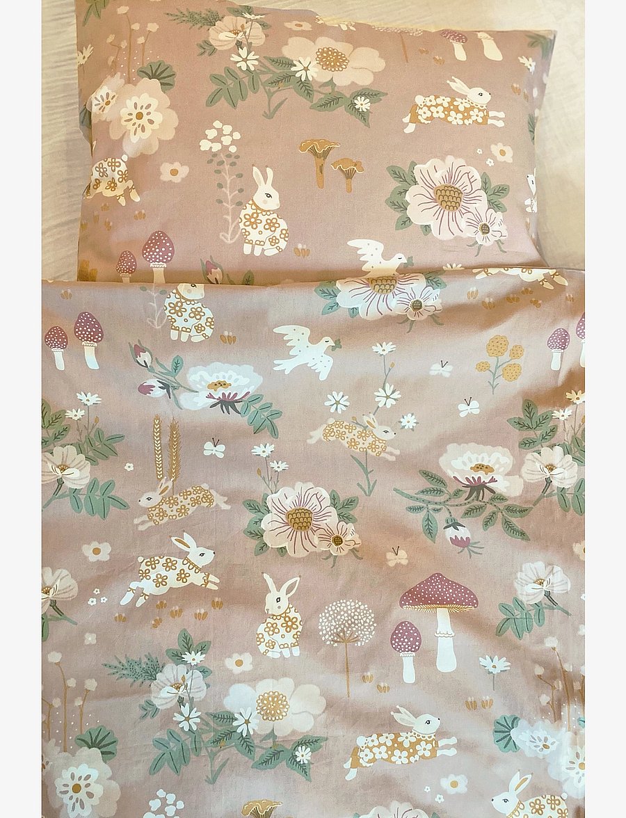 Majvillan - Old garden pink single bed set 150x210 cm - voodiriiete komplektid - pink - 1