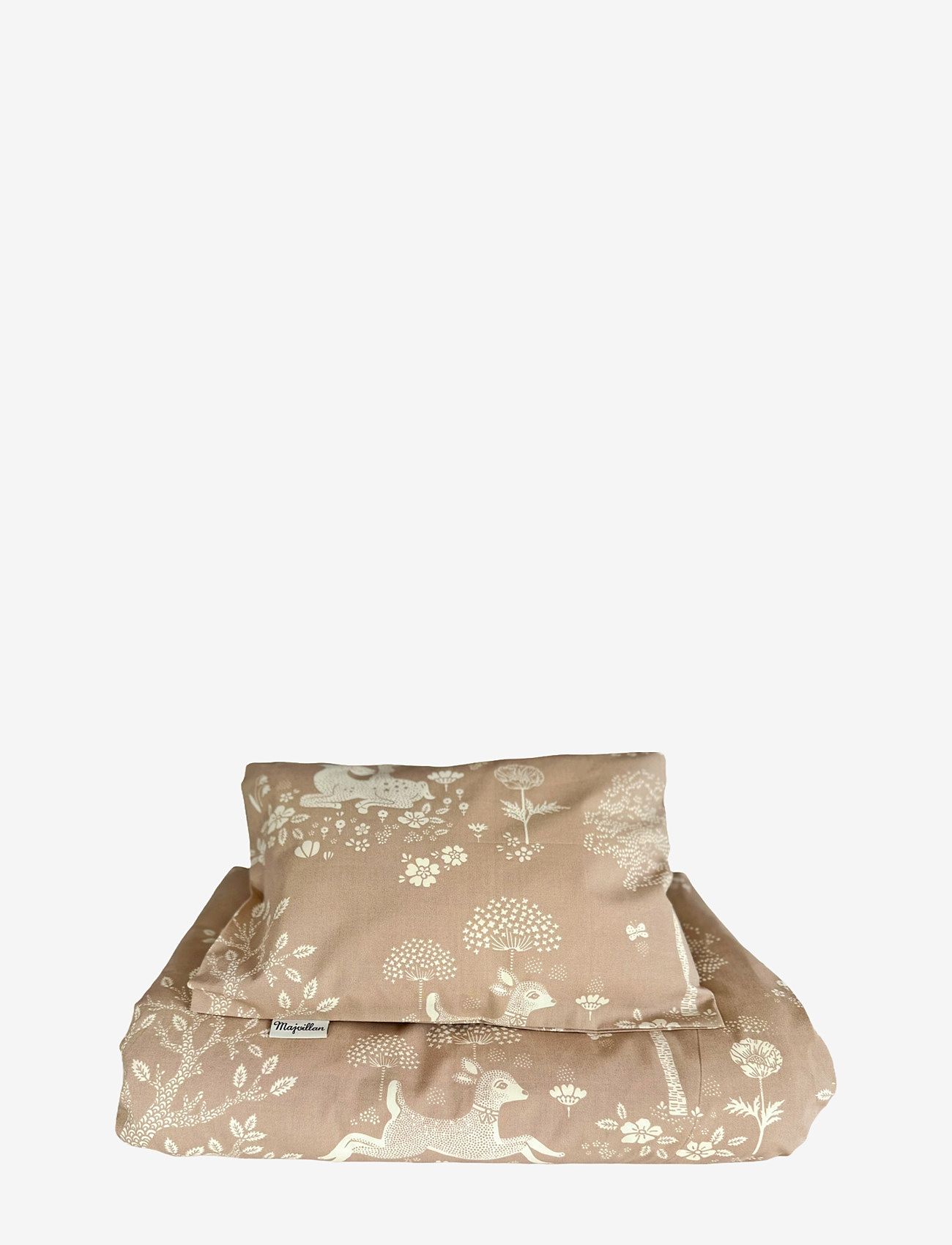 Majvillan - Summer fields brown baby bed set 70x80 cm - sengesæt - brown - 0