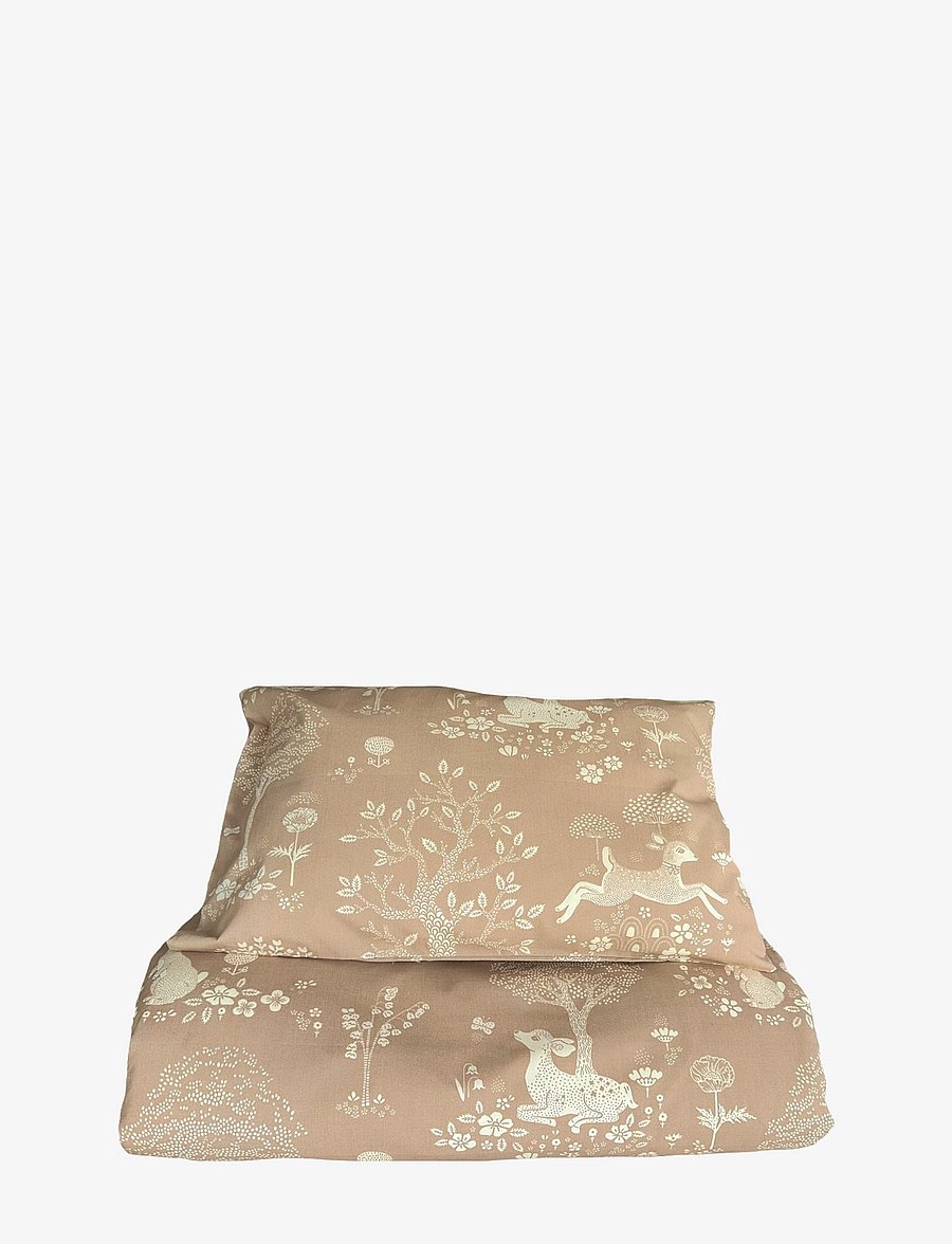 Majvillan - Summer fields brown junior bed set 100x130 cm - bettwäsche-set - brown - 0
