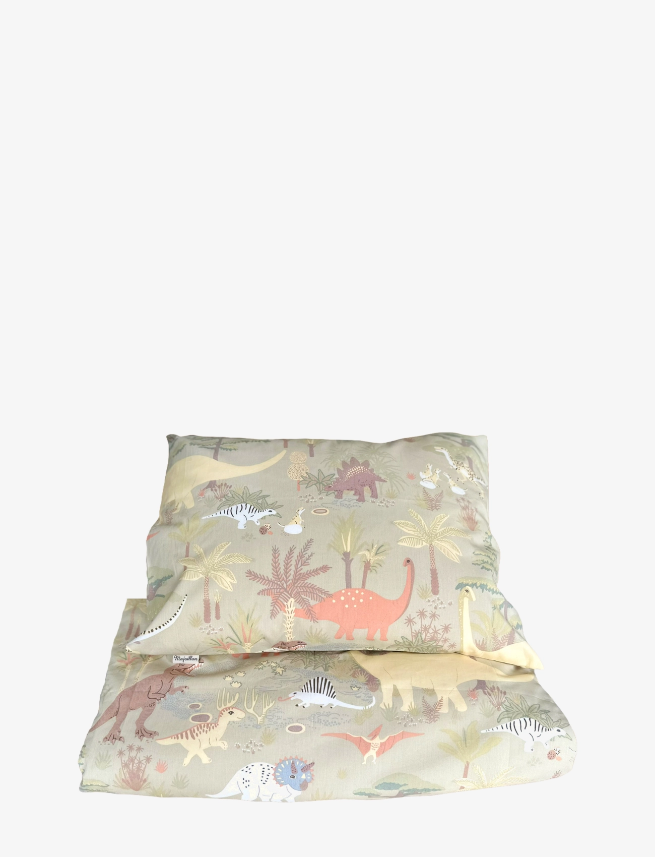 Majvillan Dinosaur Vibes Green Single Bed Set 150X210 Cm, Bed Sæt, Grøn, Str: 150X210CM