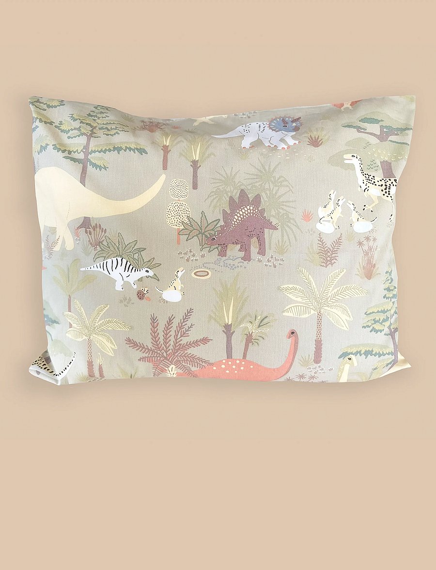 Majvillan - Dinosaur Vibes green single bed set 150x210 cm - voodiriiete komplektid - green - 0