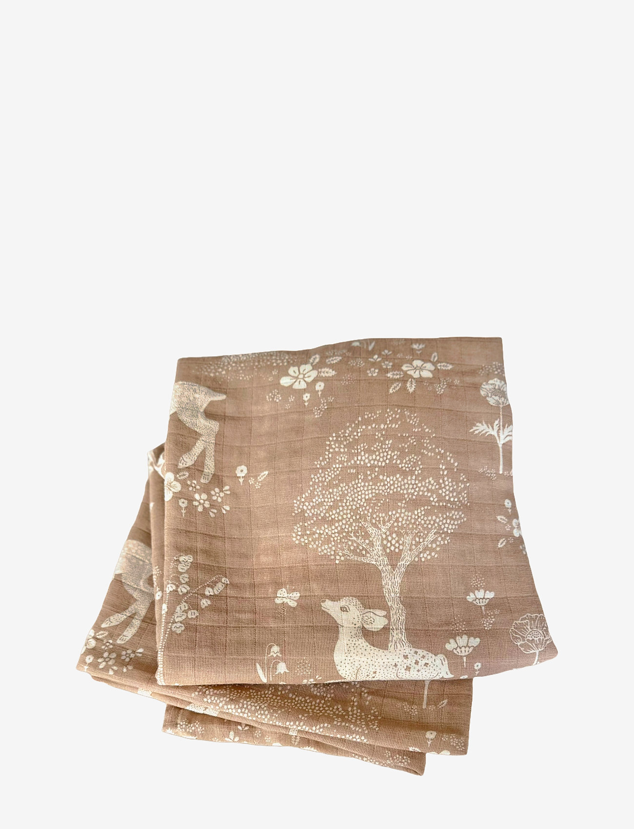 Majvillan - Summer fields brown muslin blanket 110x110 cm - mulldecken - brown - 1