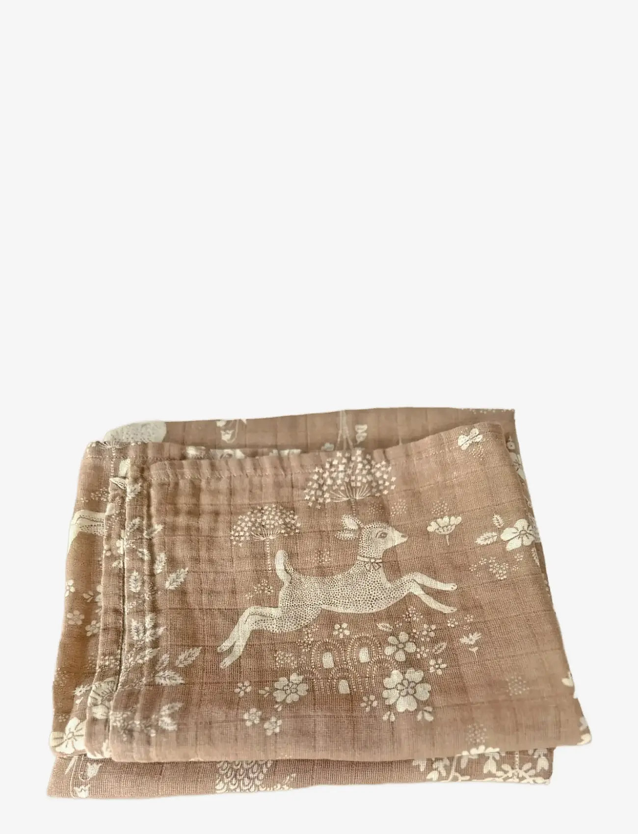 Majvillan - Summer fields brown muslin blanket 110x110 cm - dekens van mousseline - brown - 1