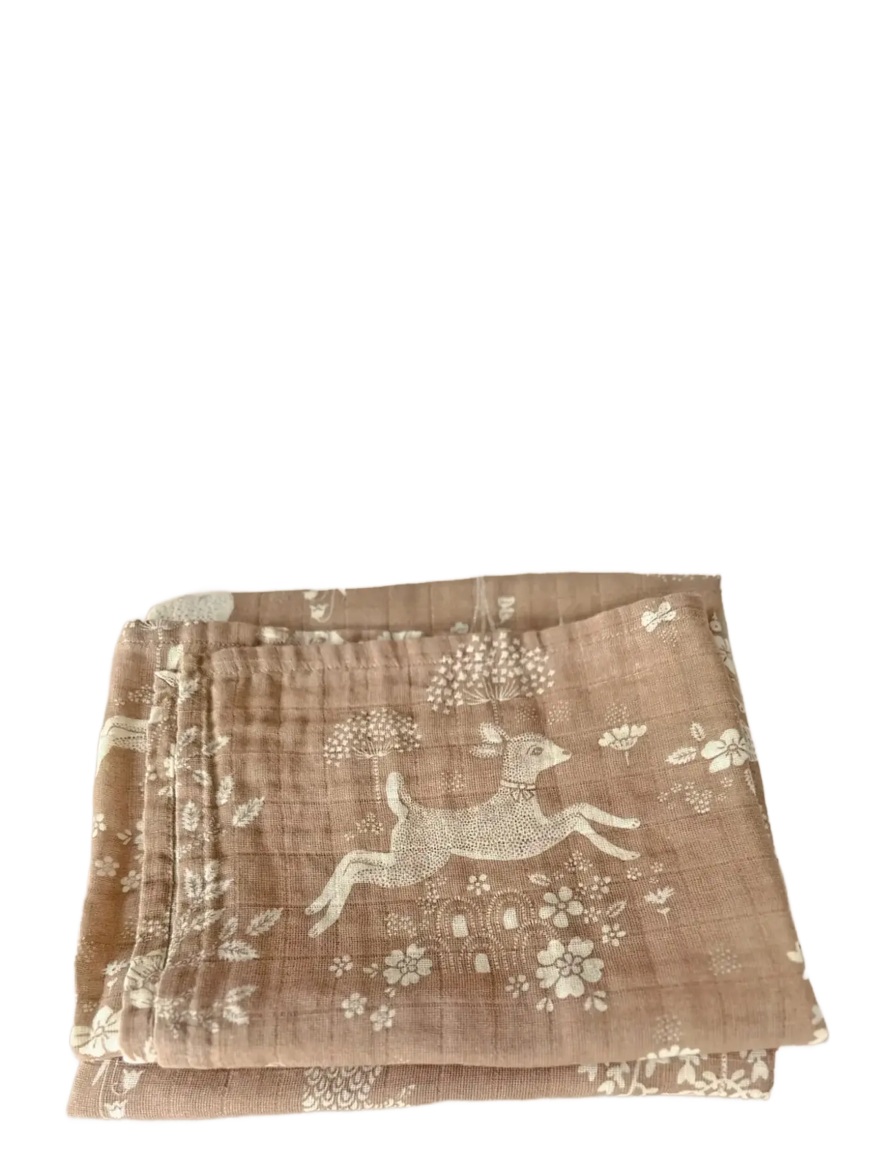 Majvillan - Summer fields brown muslin blanket 110x110 cm - dekens van mousseline - brown - 1