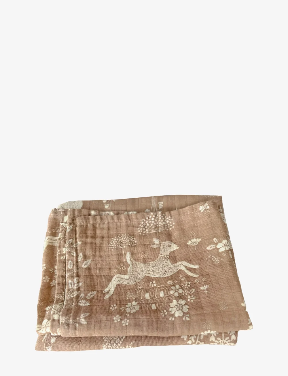 Majvillan - Summer fields brown muslin blanket 130x180 cm - mulldecken - brown - 1